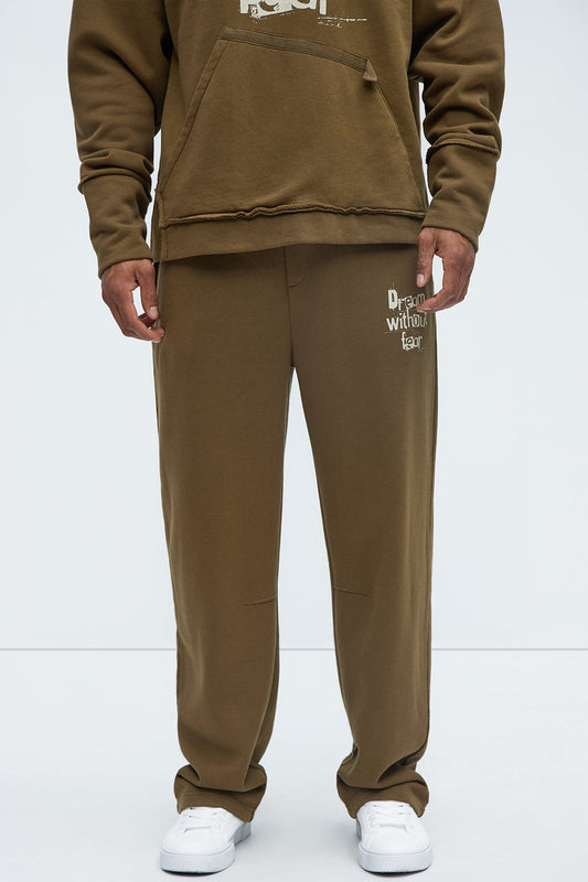 Dream Without Fear Sweatpants - Brown