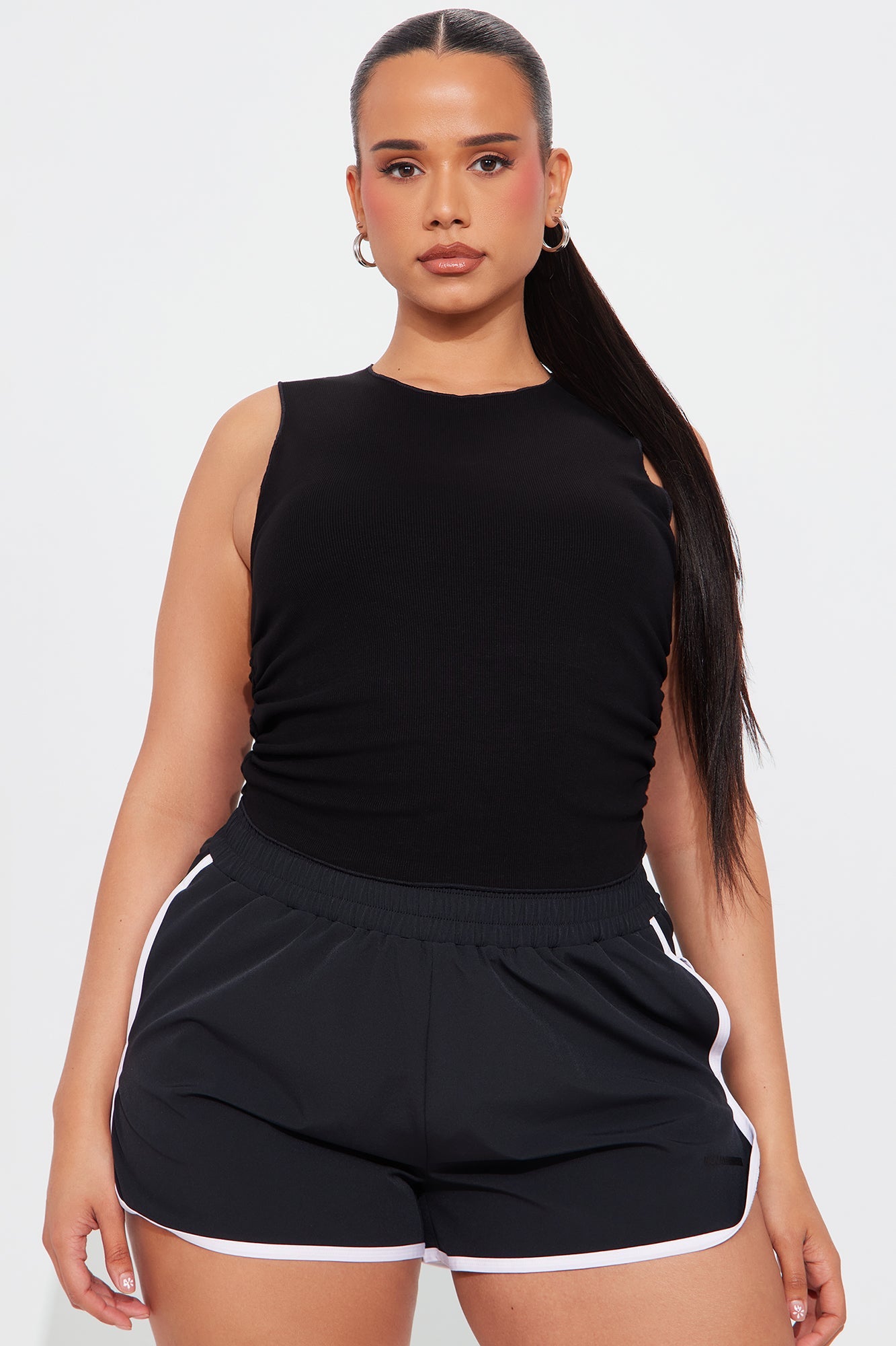Clubhouse Crew Seamless Ribbed Active Top - Black