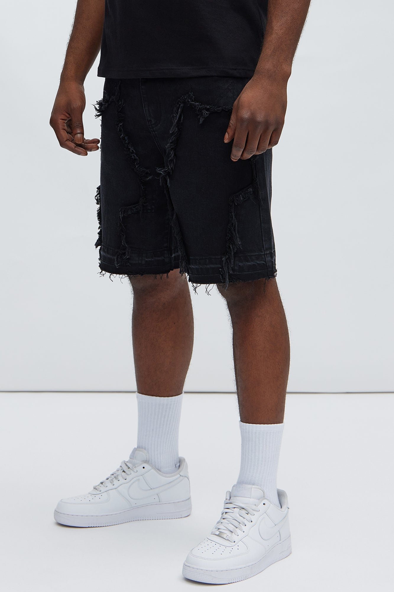 Barker Relaxed Denim Shorts - Black