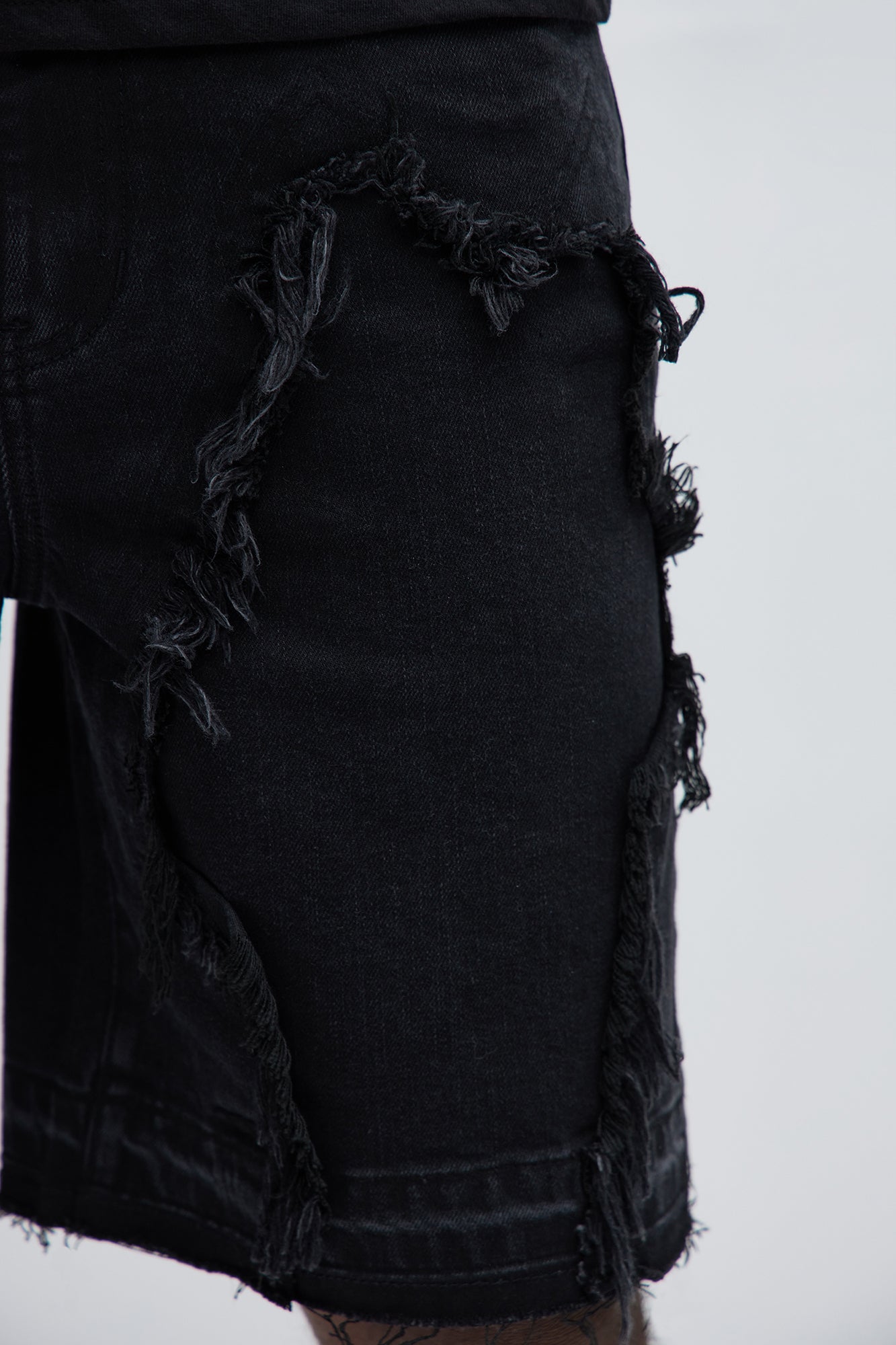 Barker Relaxed Denim Shorts - Black