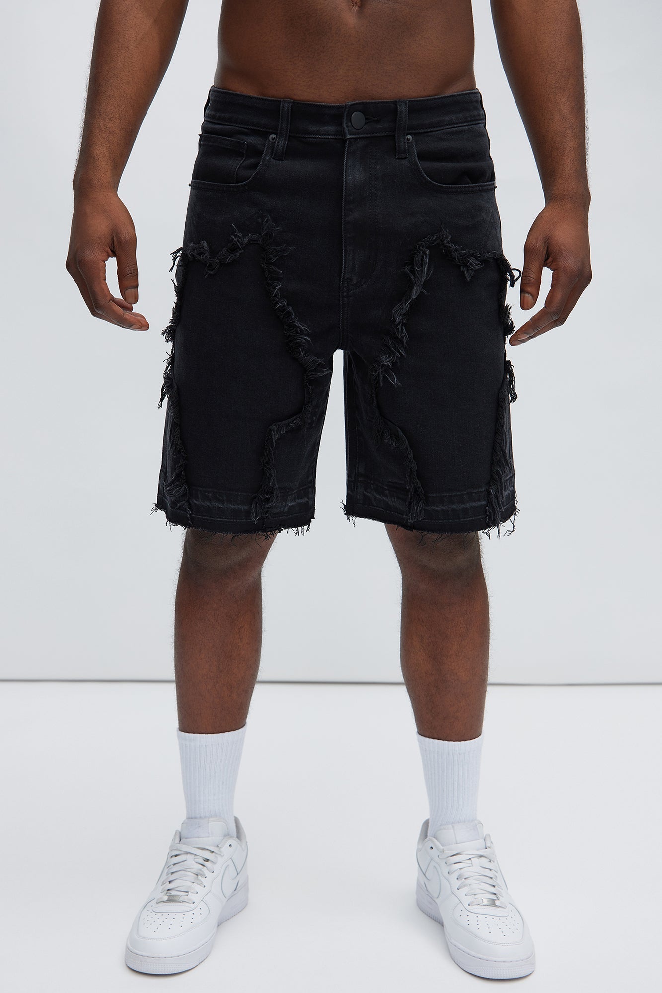Barker Relaxed Denim Shorts - Black