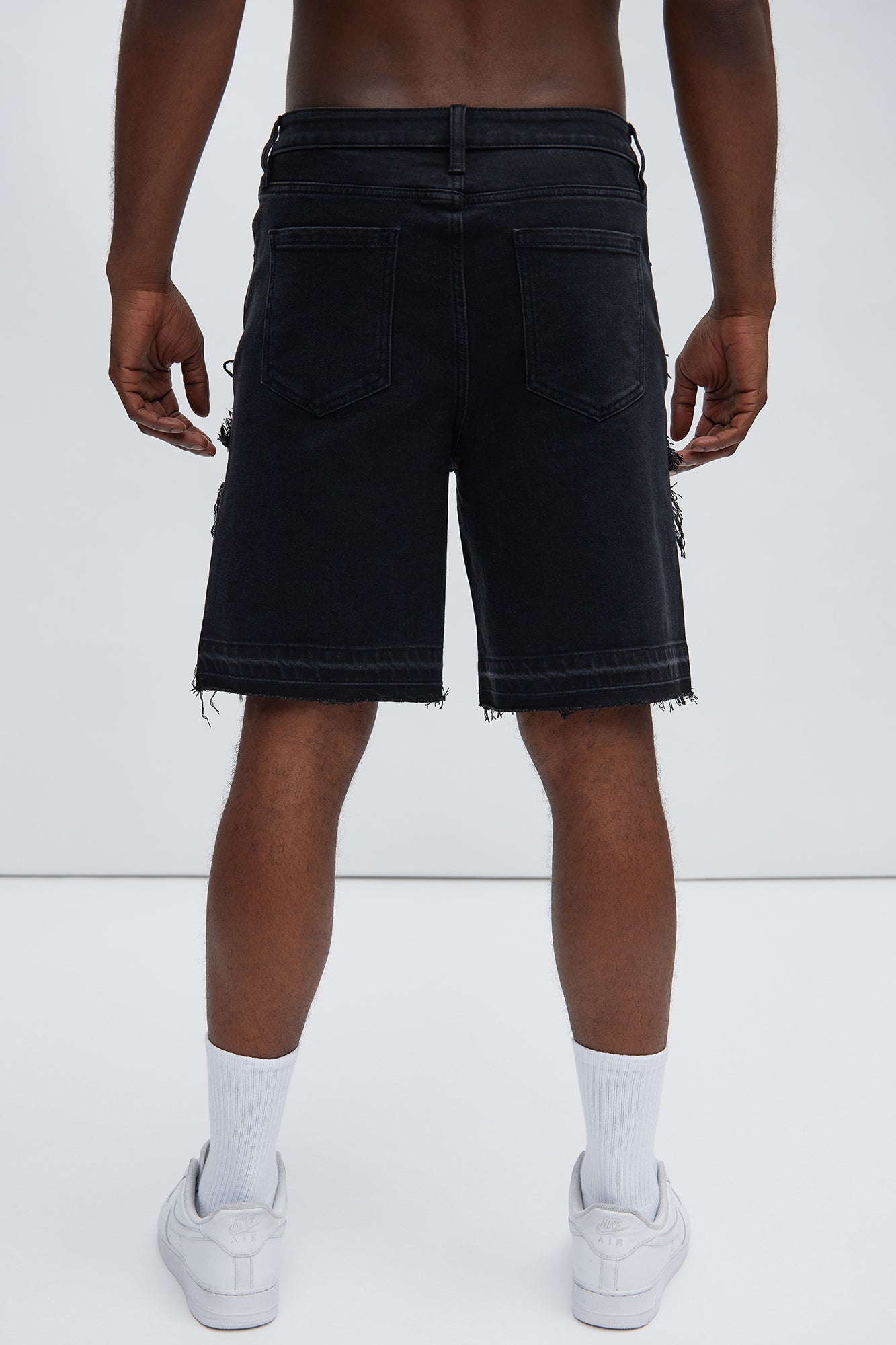 Barker Relaxed Denim Shorts - Black