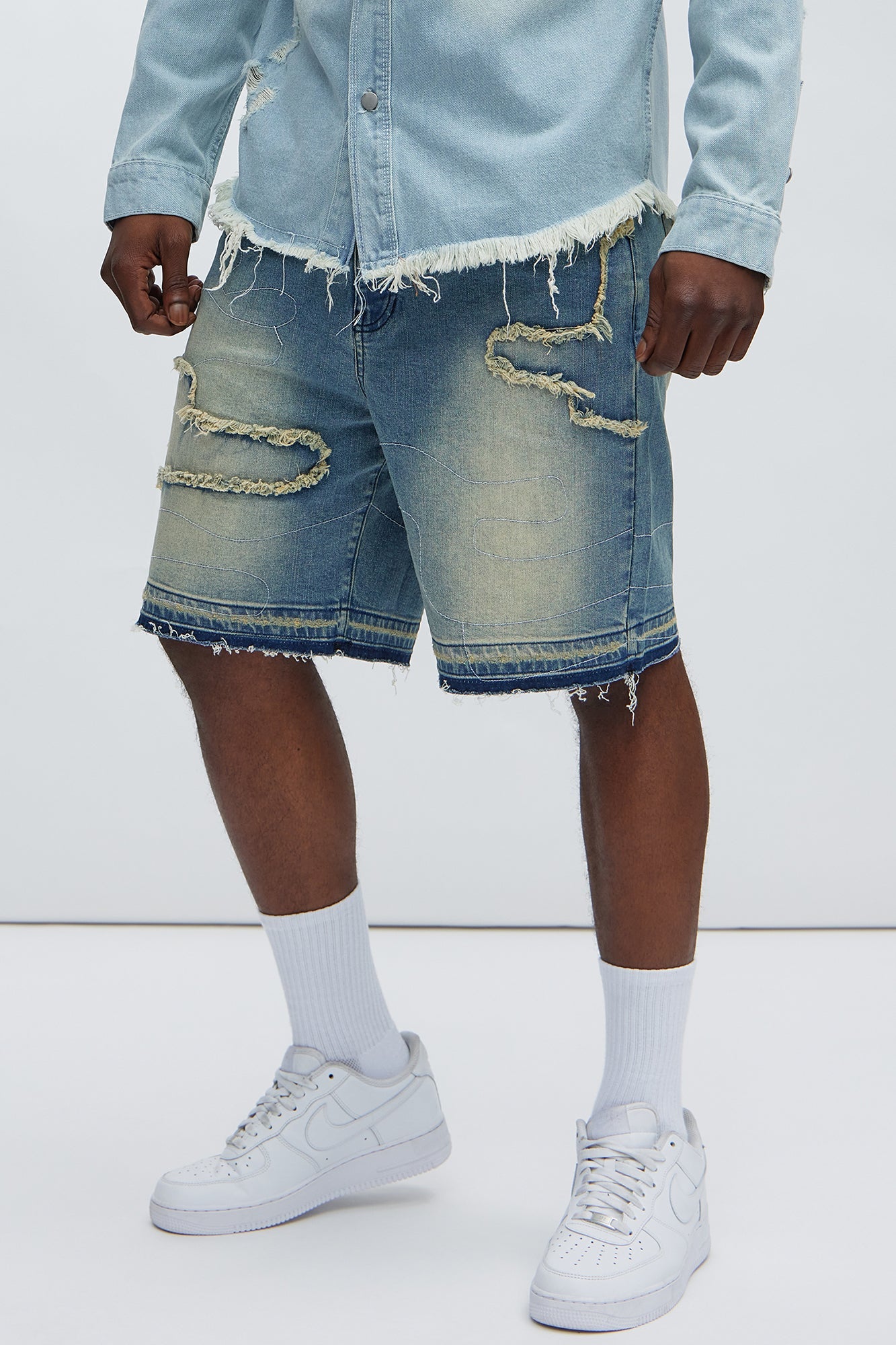 Lonely Road Relaxed Denim Shorts - Medium Wash