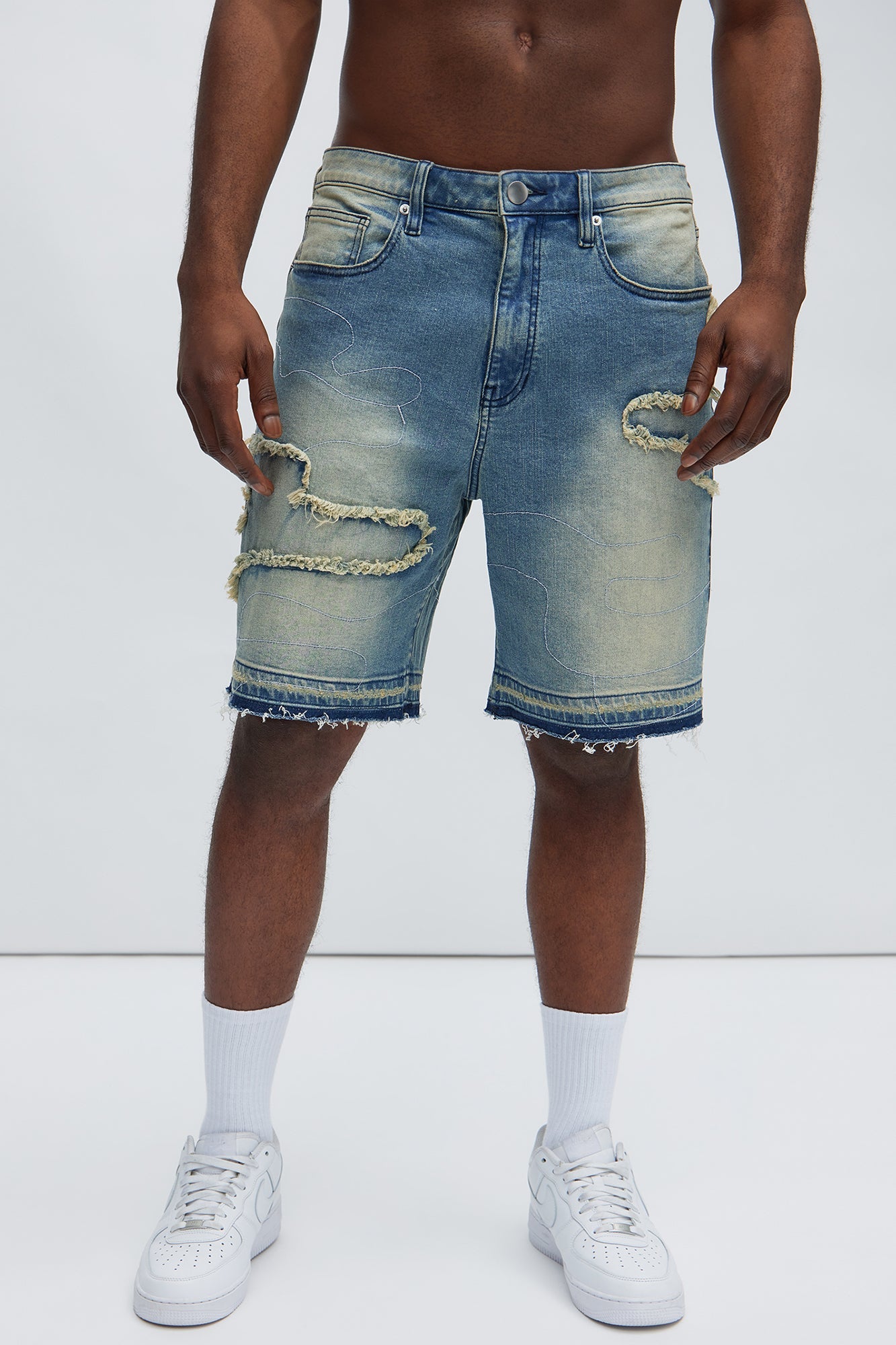 Lonely Road Relaxed Denim Shorts - Medium Wash
