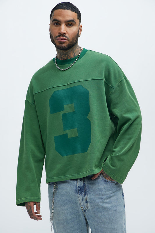 Kyle Long Sleeve Oversized Tee - Green