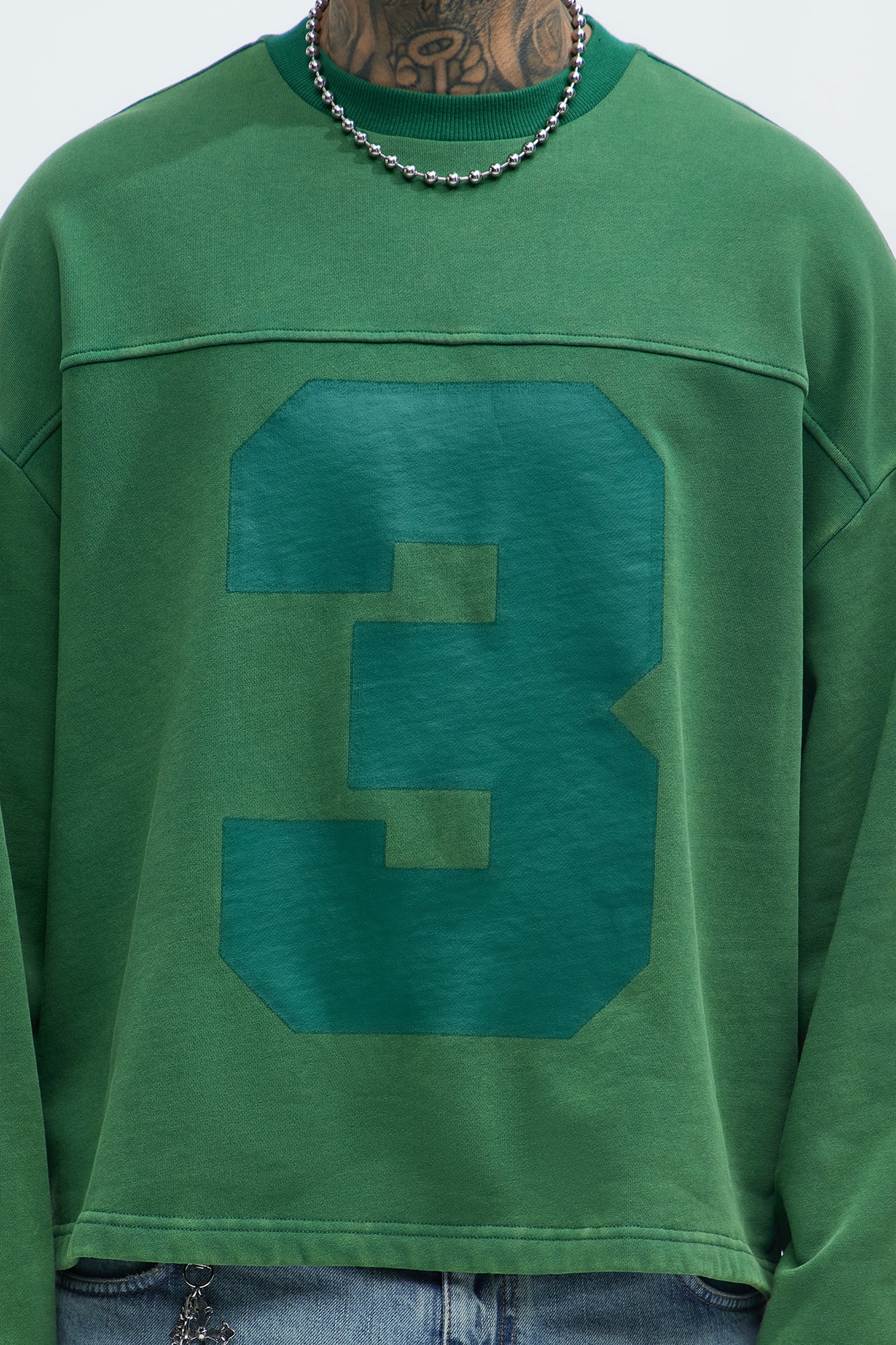 Kyle Long Sleeve Oversized Tee - Green