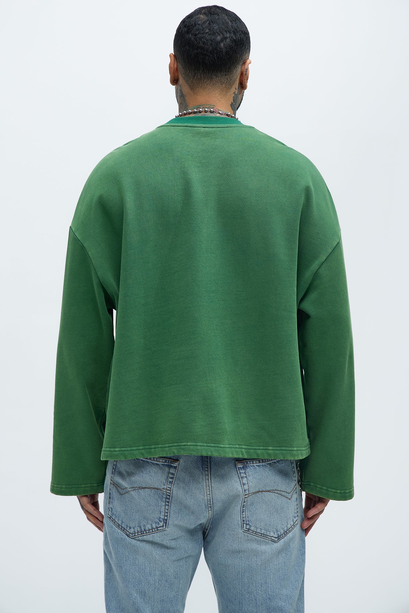 Kyle Long Sleeve Oversized Tee - Green