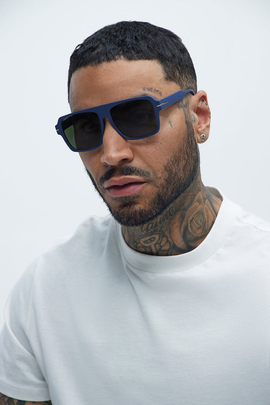 Rabat Aviator Sunglasses - Navy/combo