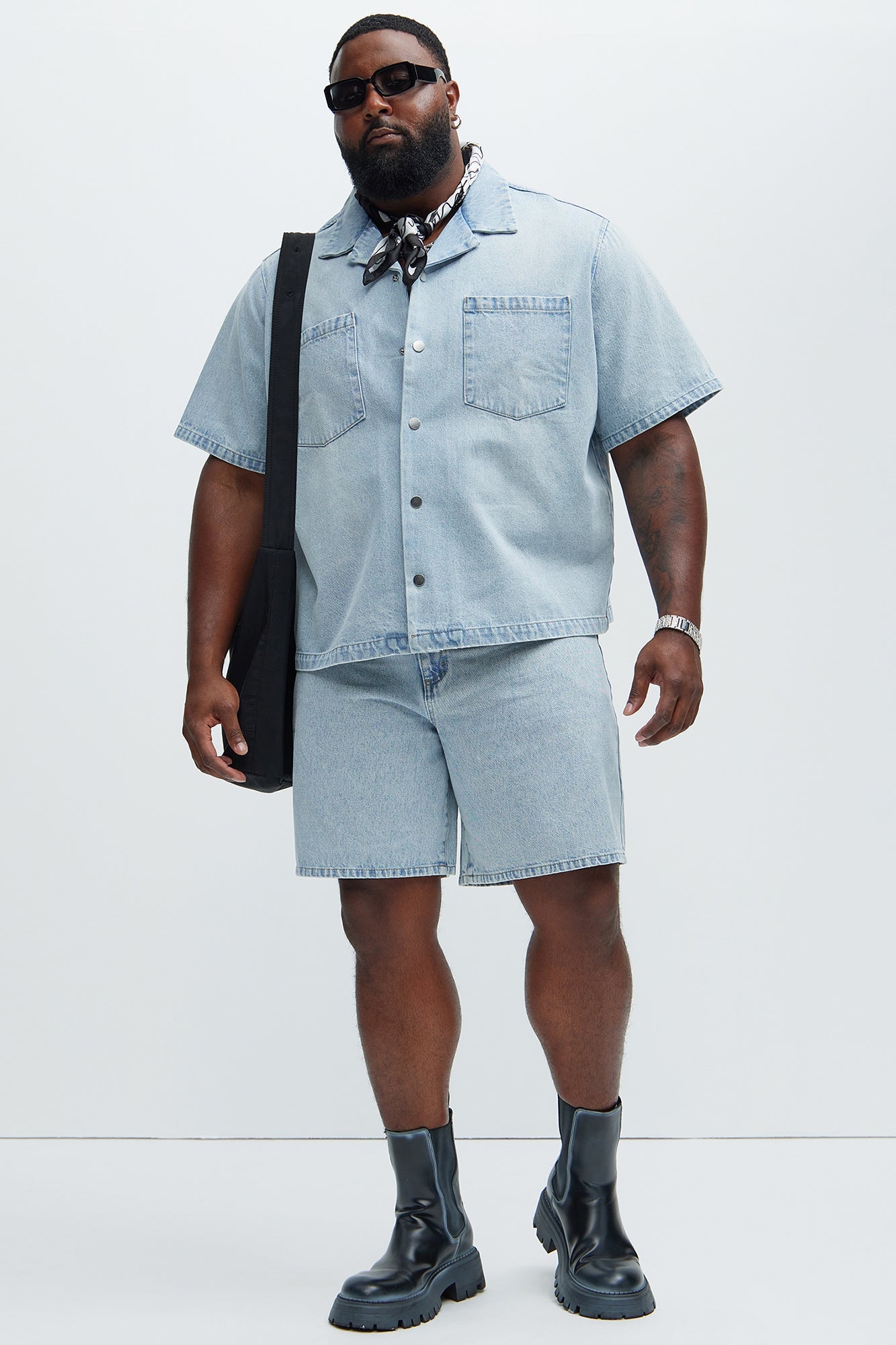 Colin True Denim Button Up Shirt - Light Blue Wash