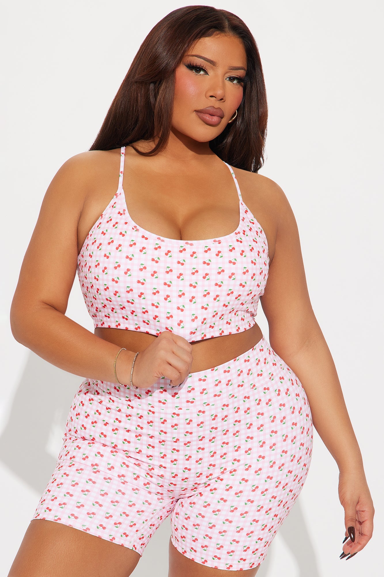 Sweet As Ever Active Short Set - Pink/combo