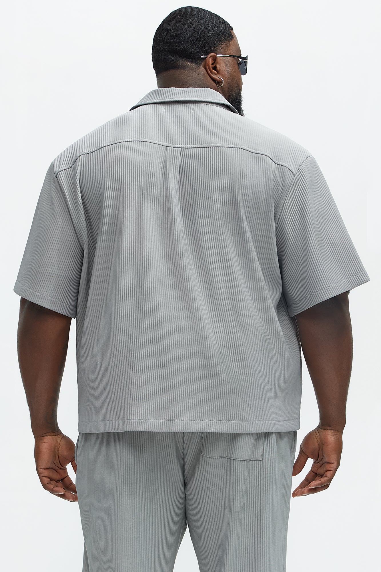 Show Up Short Sleeve Cuban Shirt - Grey