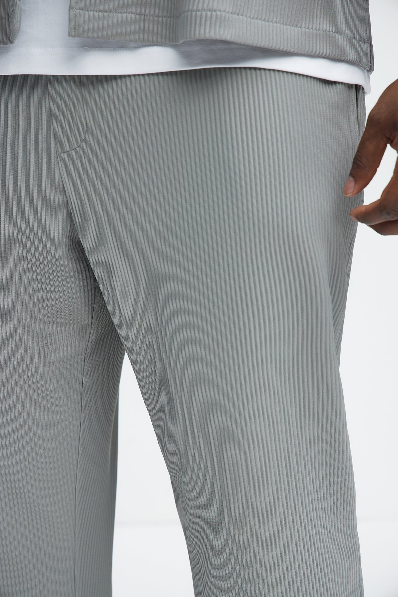 Show Up Slim Slit Pants - Grey