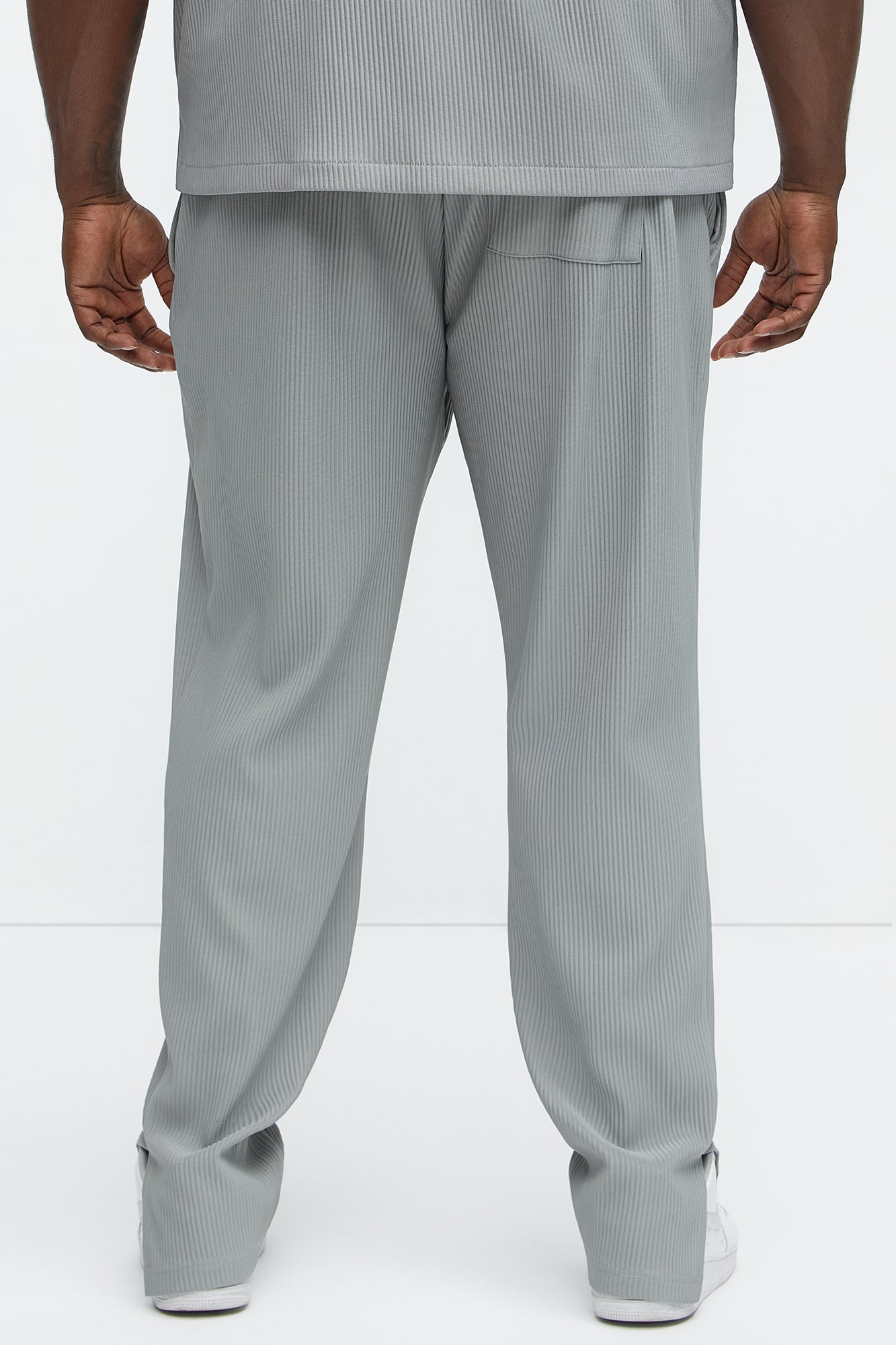 Show Up Slim Slit Pants - Grey