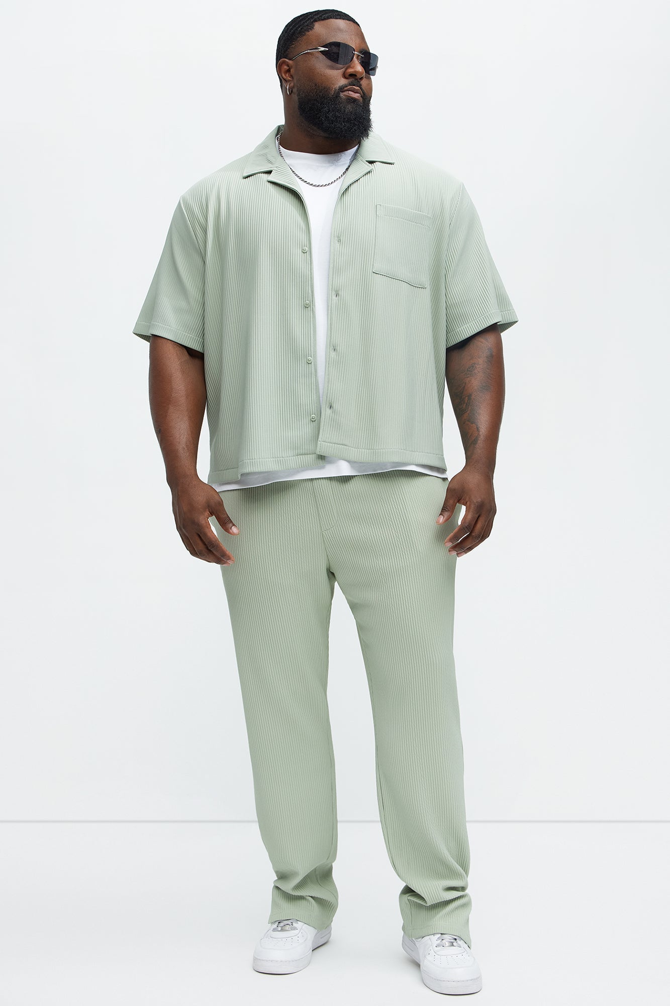 Show Up Short Sleeve Cuban Shirt - Sage