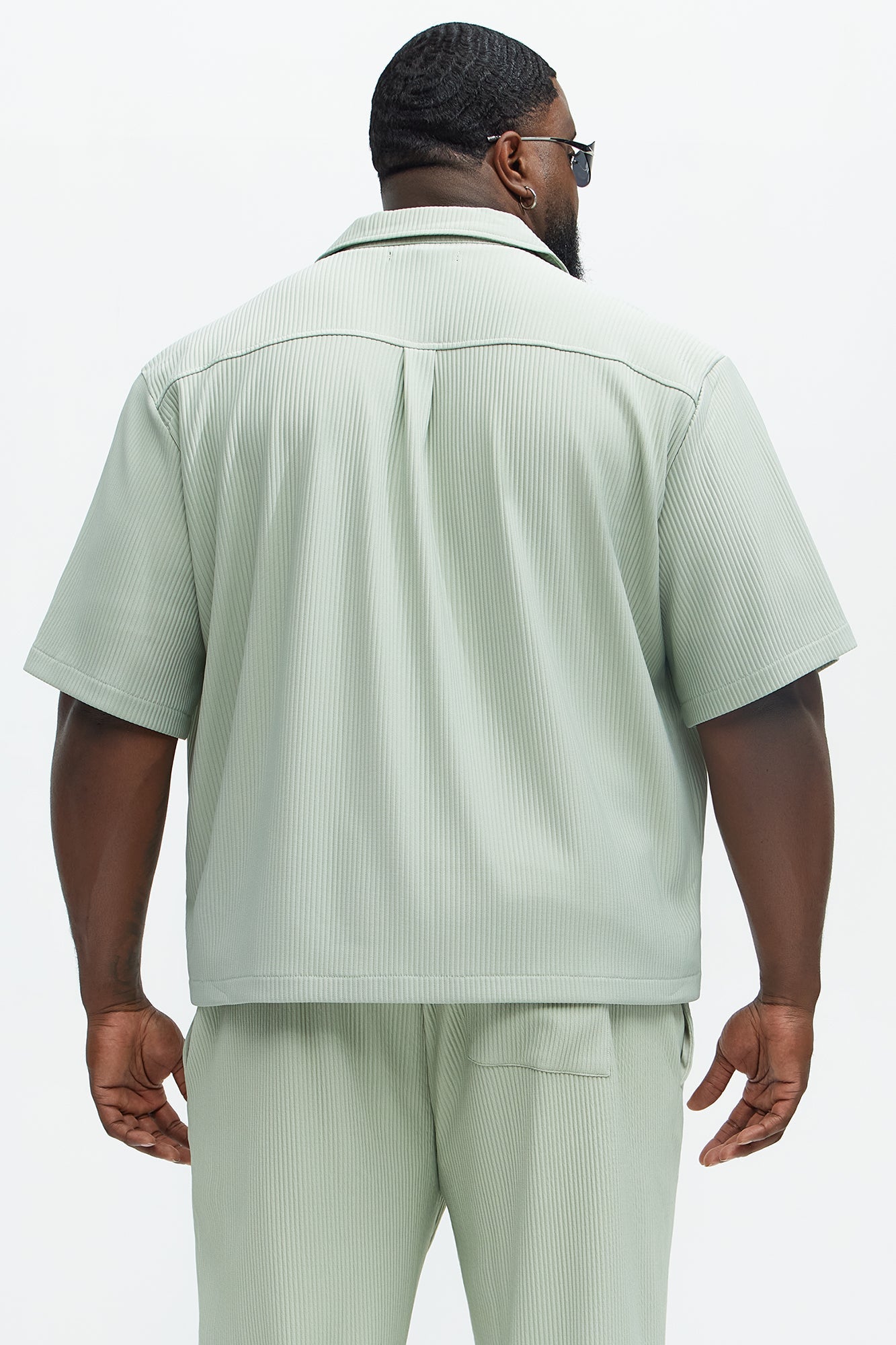 Show Up Short Sleeve Cuban Shirt - Sage