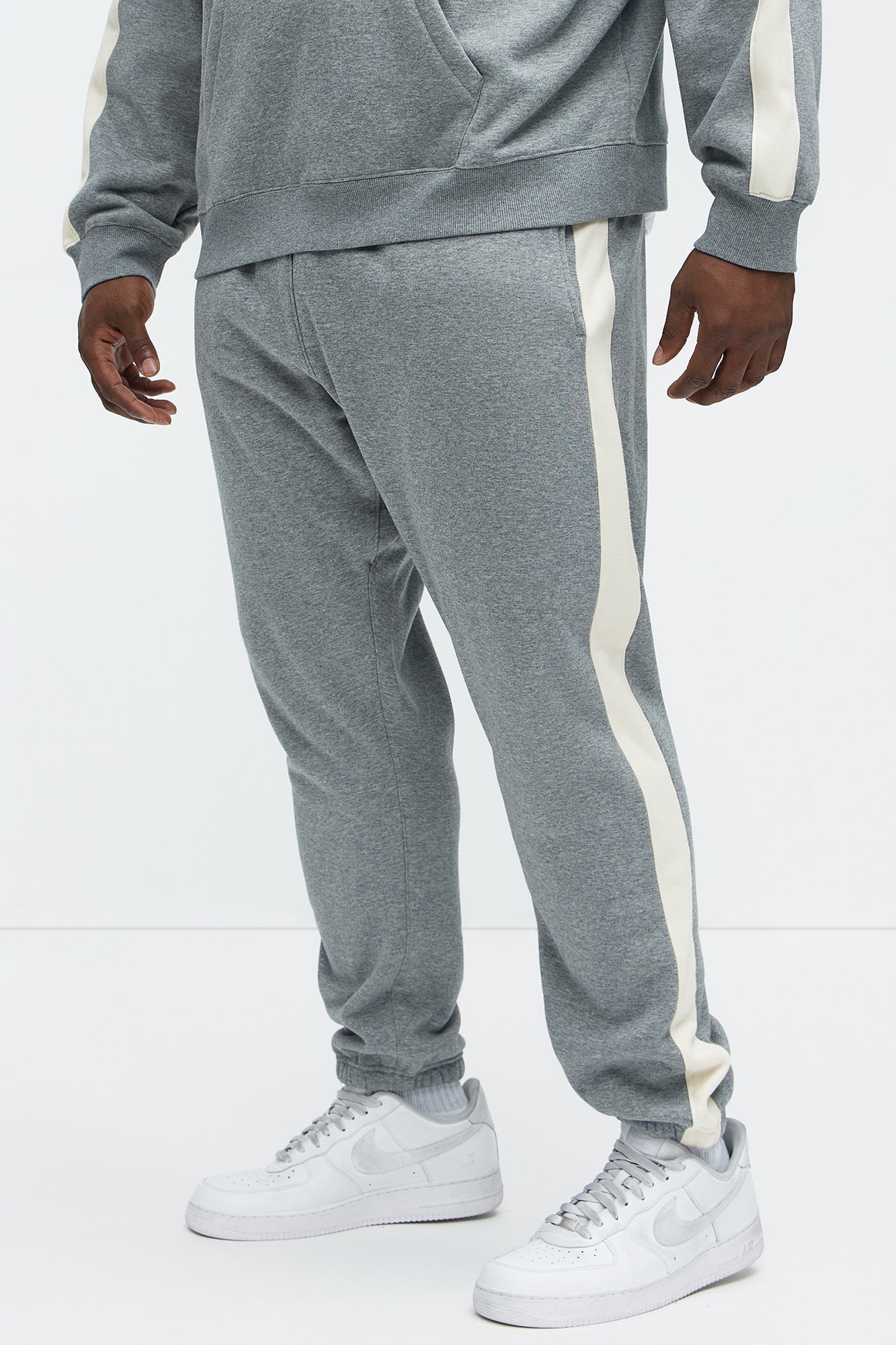 Tyson Heavyweight Striped Jogger - Heather Grey