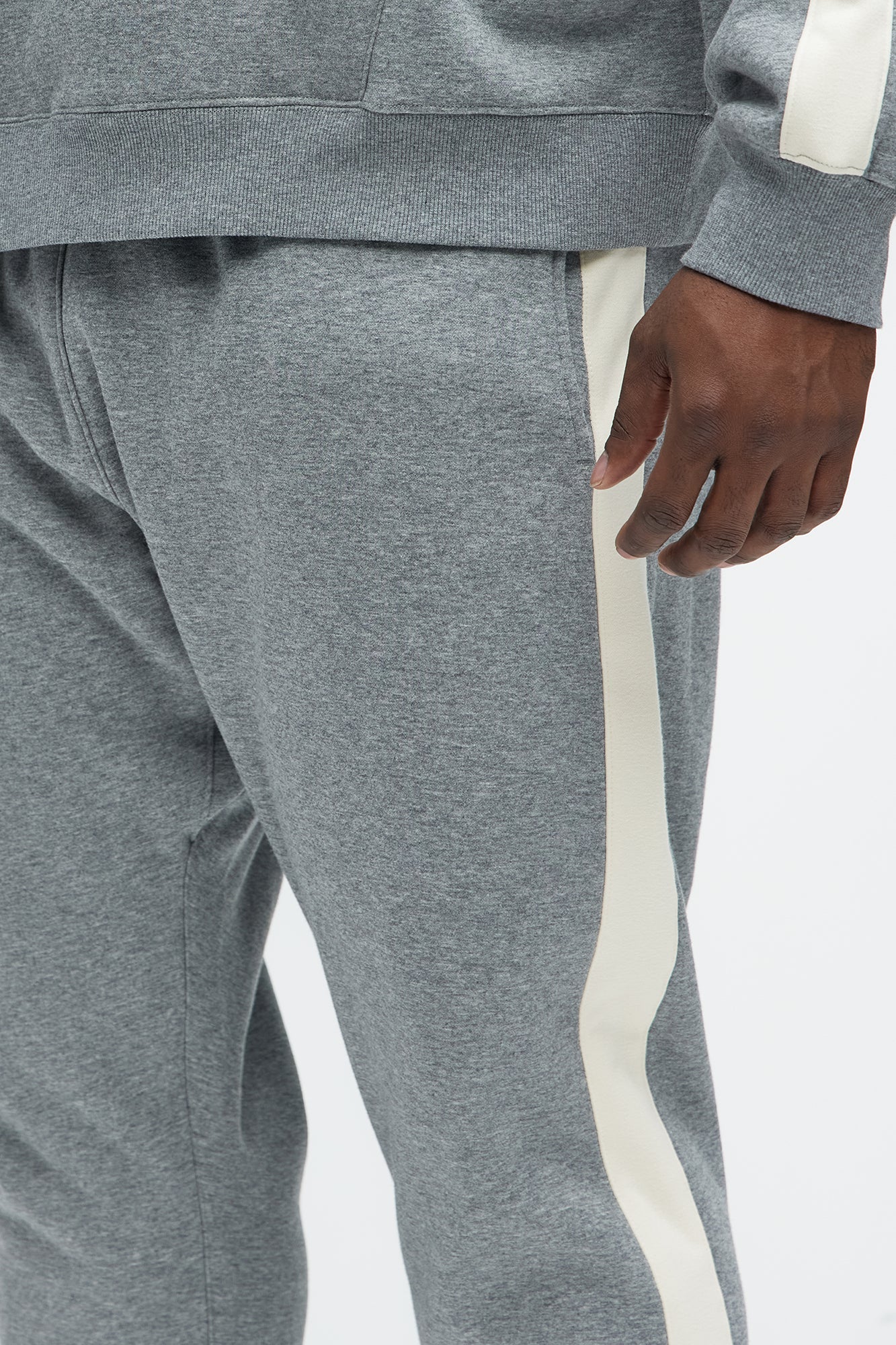 Tyson Heavyweight Striped Jogger - Heather Grey