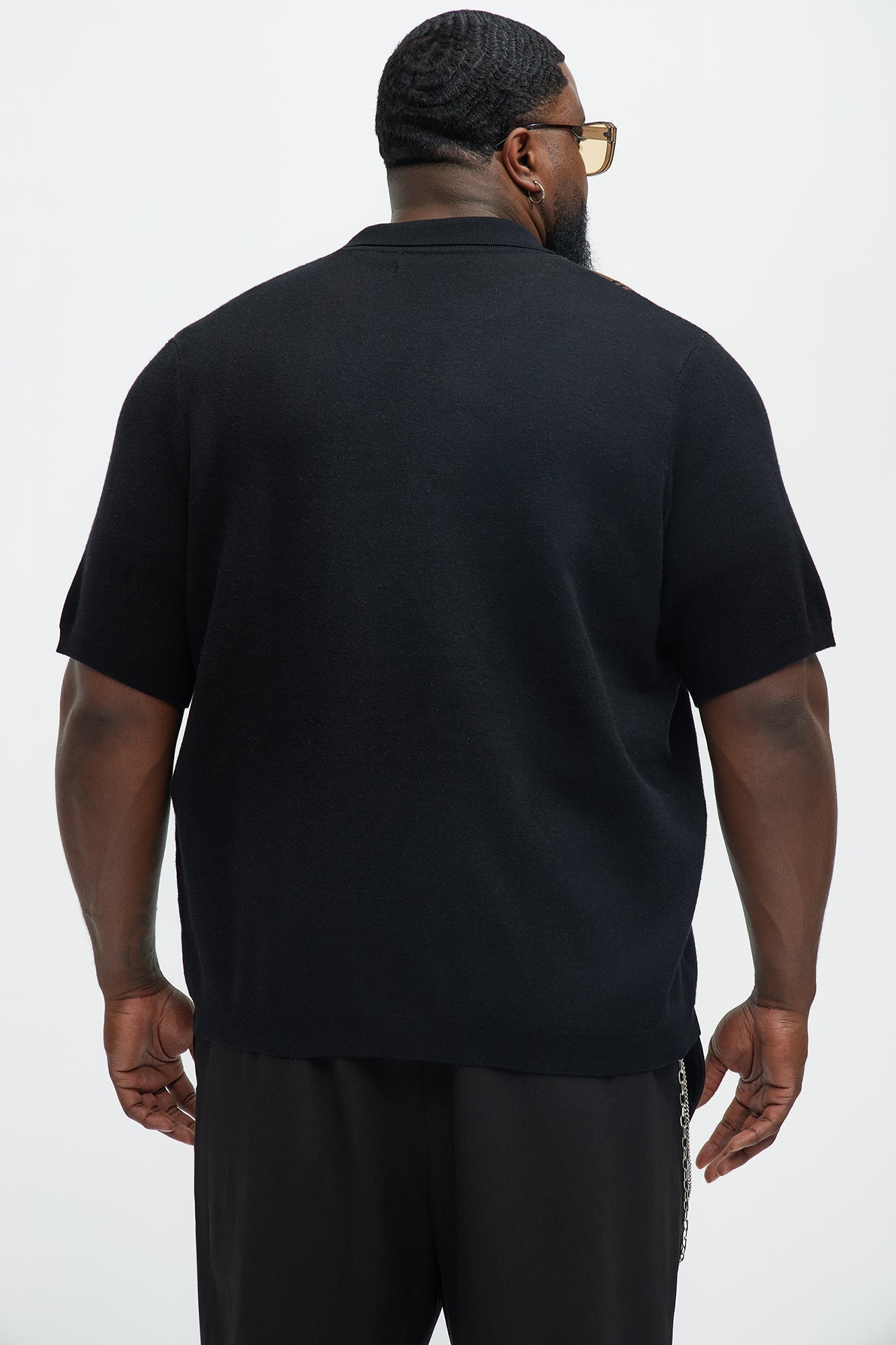 Blane Stripe Short Sleeve Knitted Shirt - Black/combo