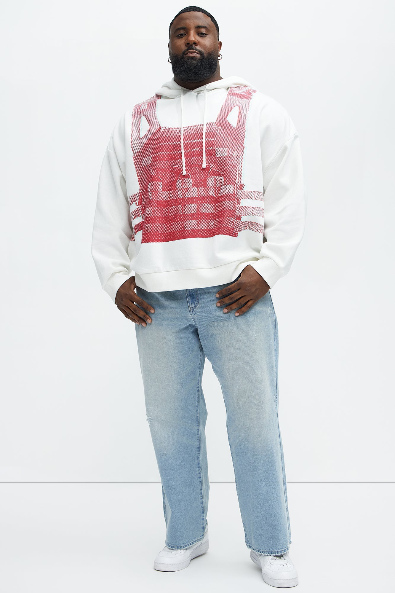 Tyson Fully Protected Oversized Hoodie - White/combo