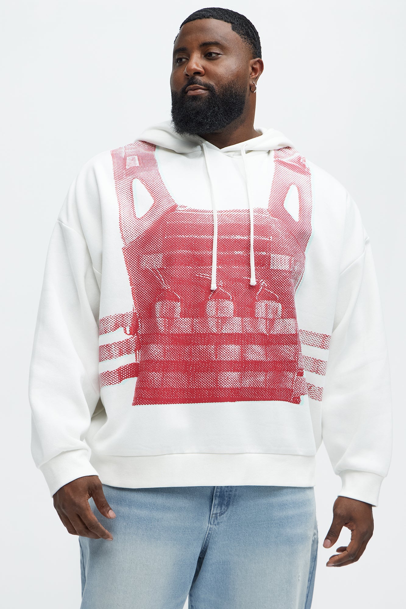 Tyson Fully Protected Oversized Hoodie - White/combo