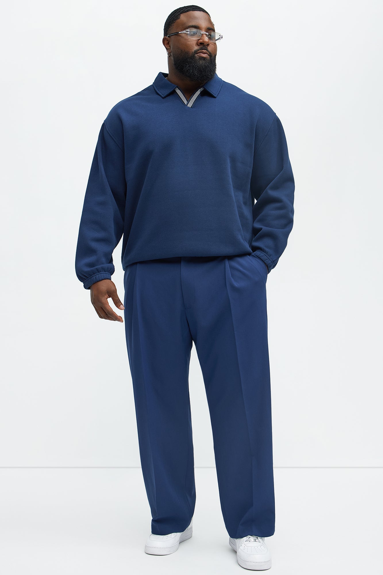 Tyson Be Alright Long Sleeve Polo - Navy