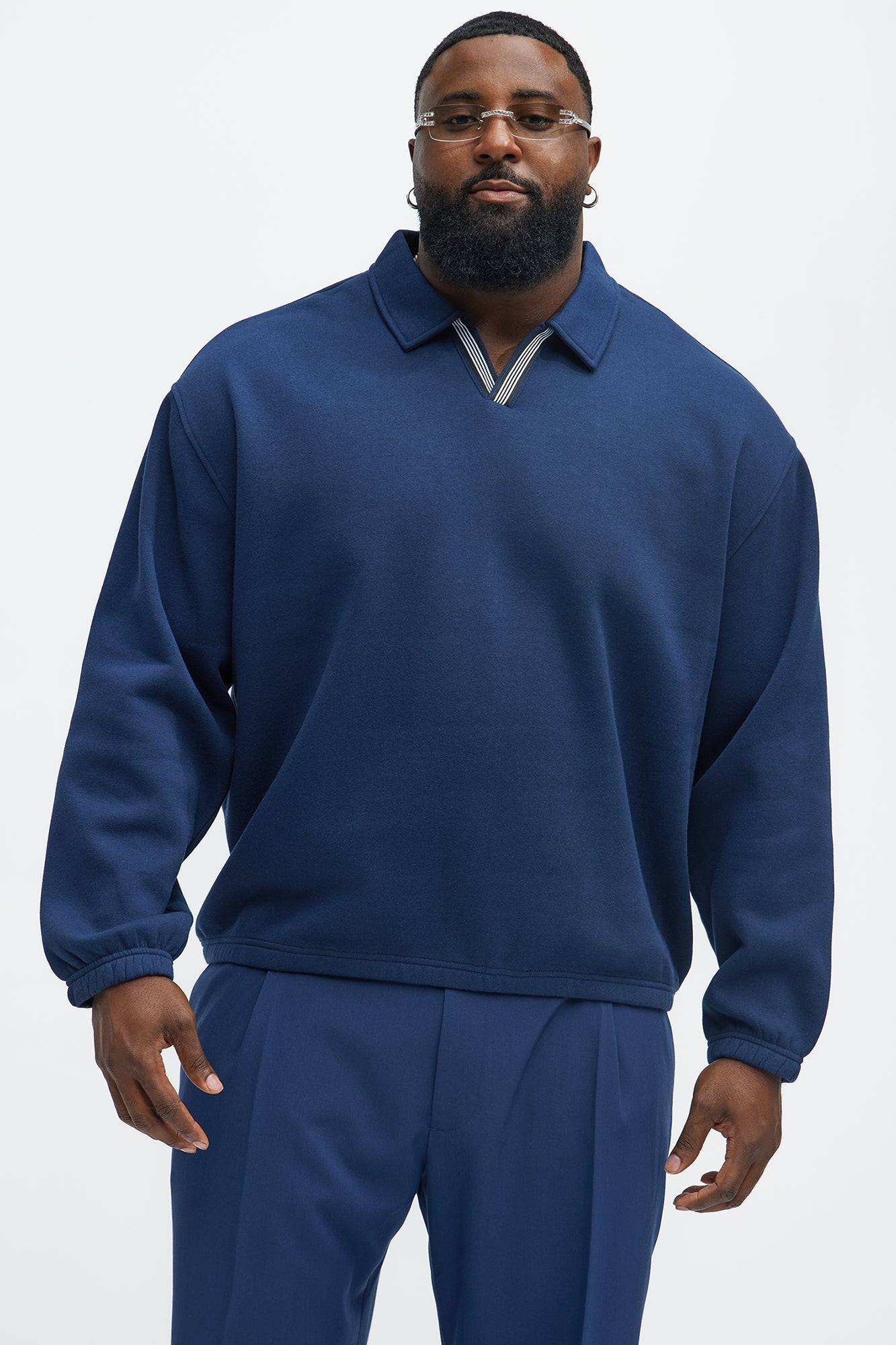 Tyson Be Alright Long Sleeve Polo - Navy