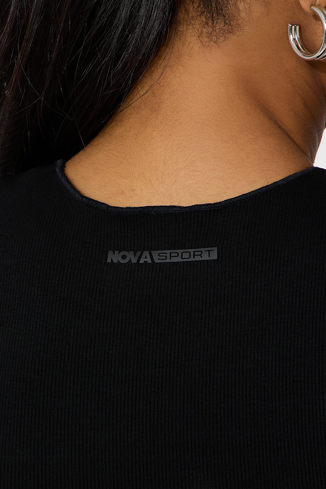 Clubhouse Crew Seamless Ribbed Active Top - Black