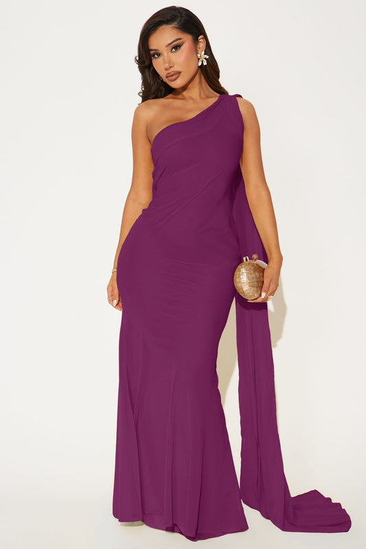Sarah Chiffon Maxi Dress - Plum