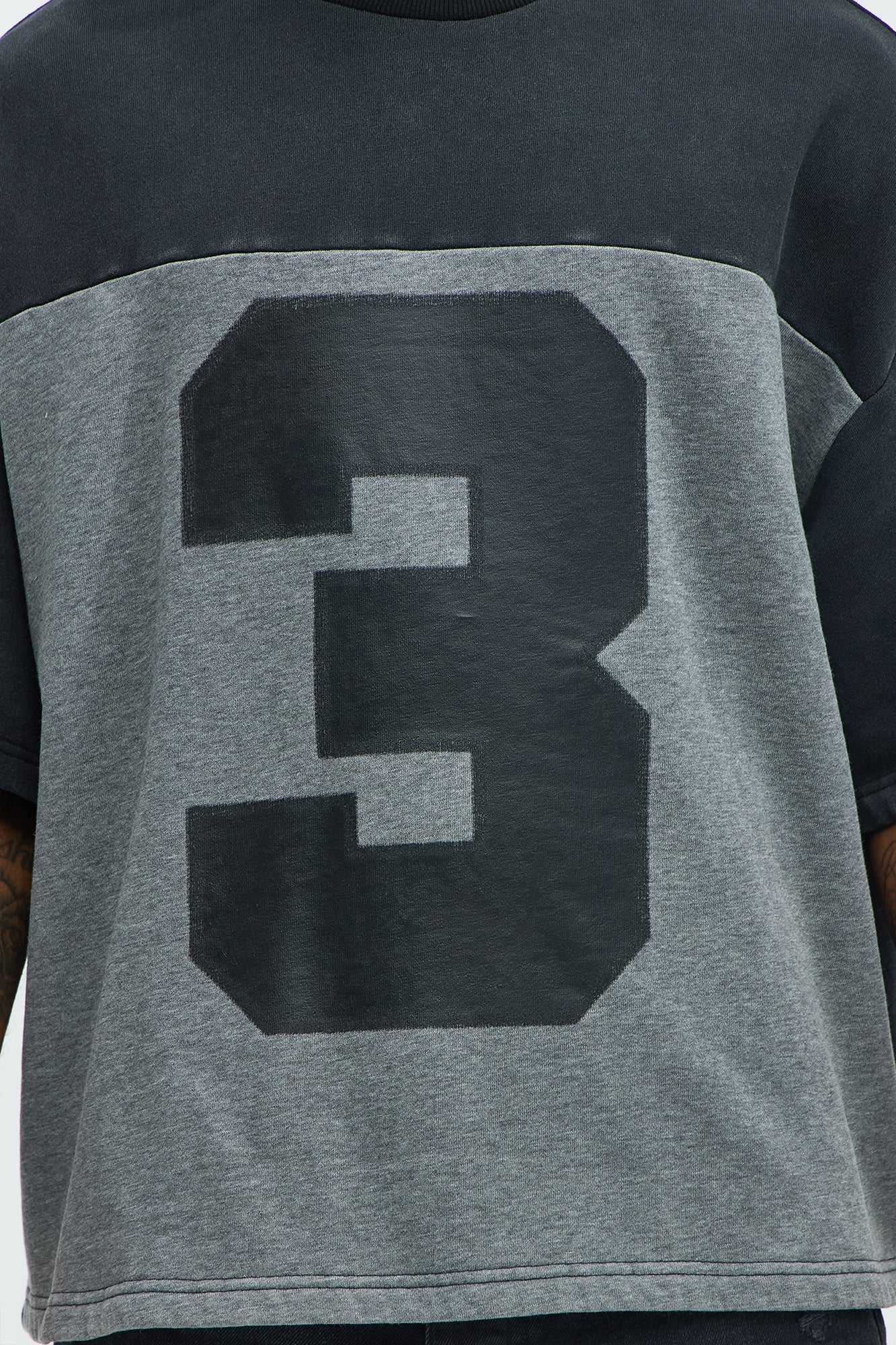 Kyle Color Block Oversized Tee - Black/combo