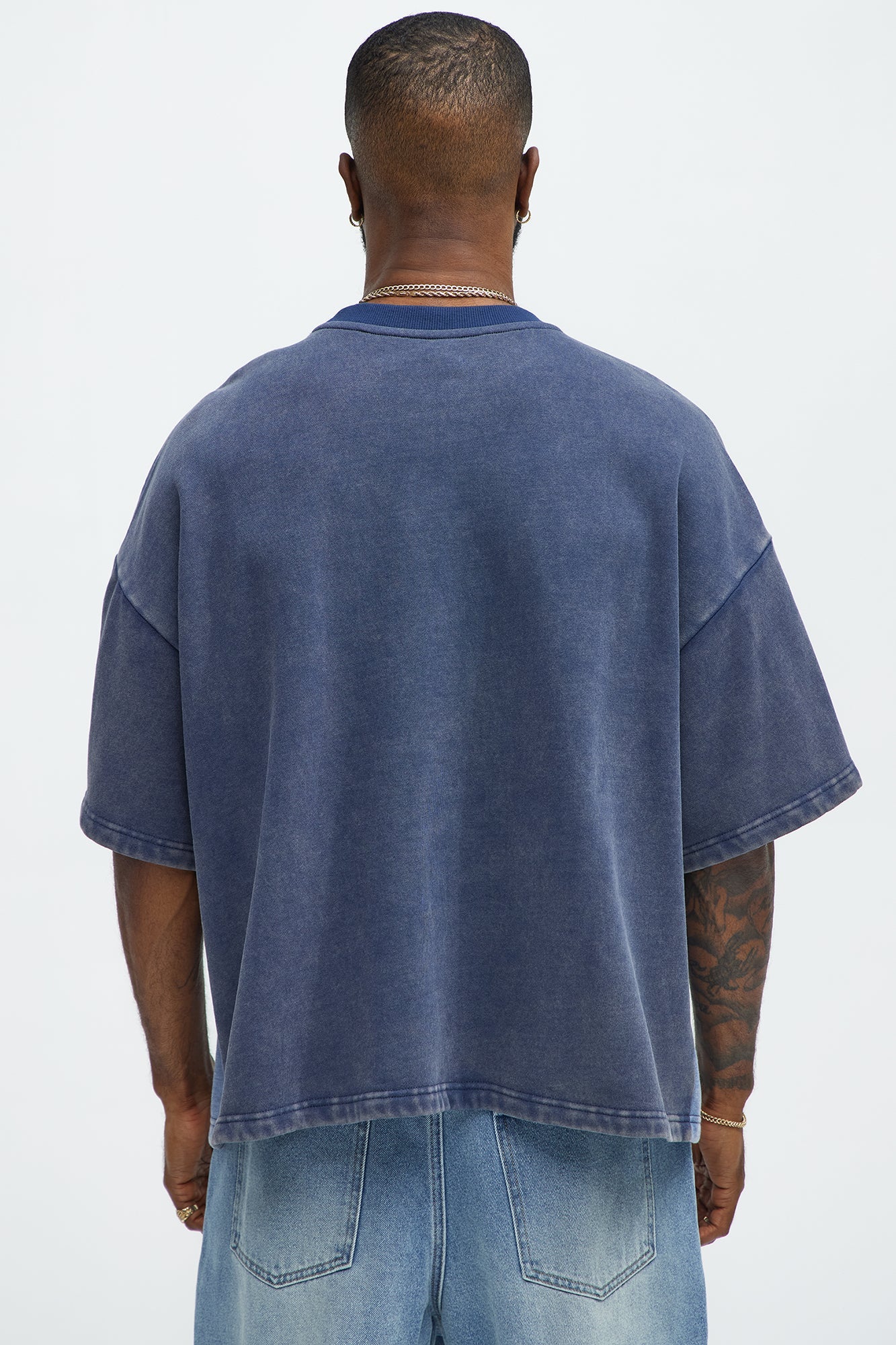 Kyle Color Block Oversized Tee - Navy/combo