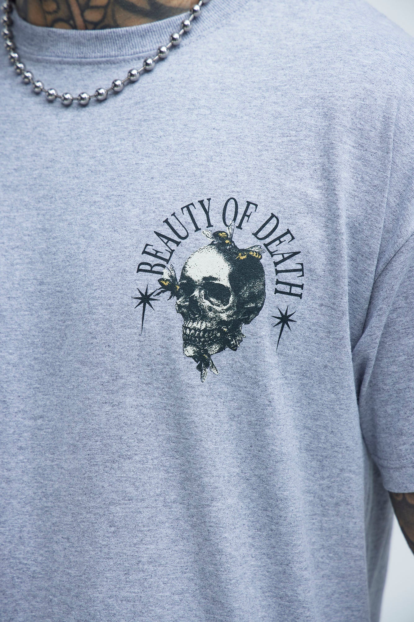 Beauty Of Death Short Sleeve Tee - Grey