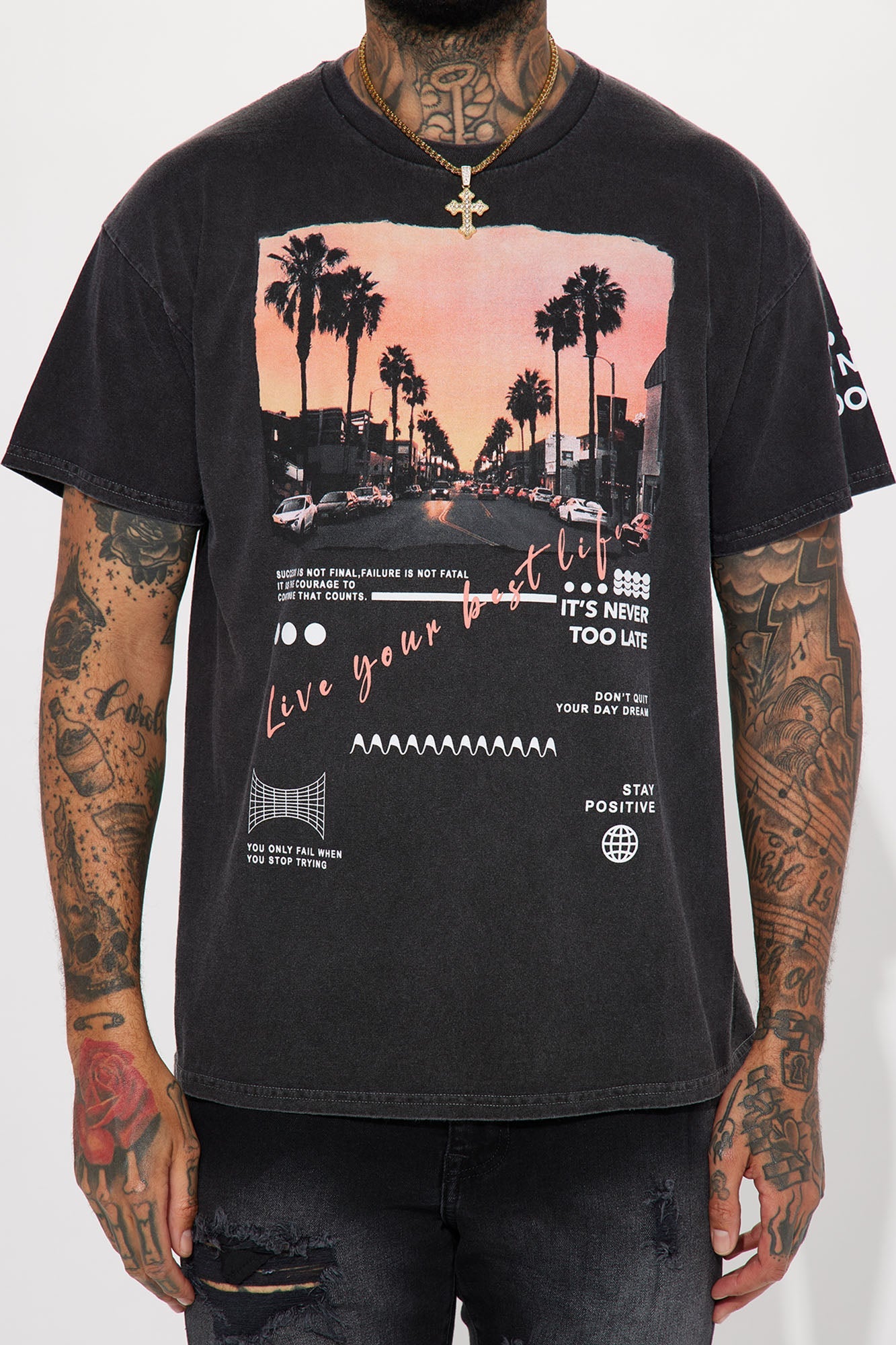 Never Too Late Short Sleeve Tee - Black