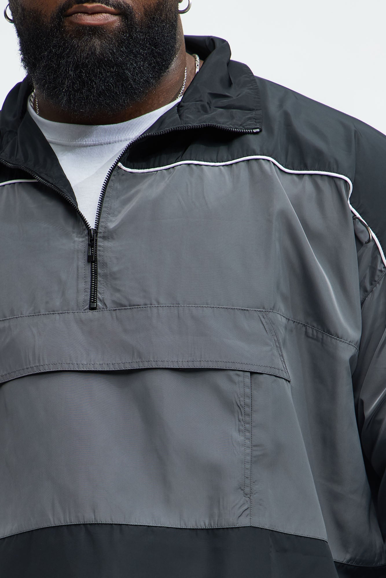 Racer Quarter Zip Coaches Jacket - Black/combo