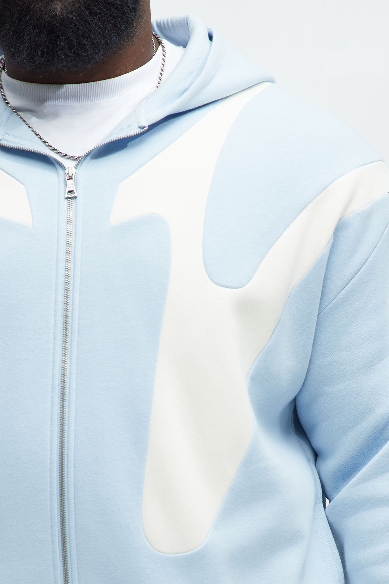 Tyson Oasis Paneled Zip Up Hoodie - Blue/combo