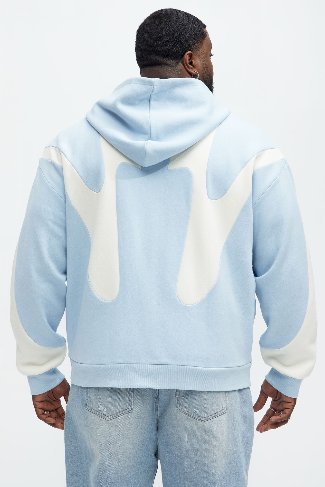 Tyson Oasis Paneled Zip Up Hoodie - Blue/combo