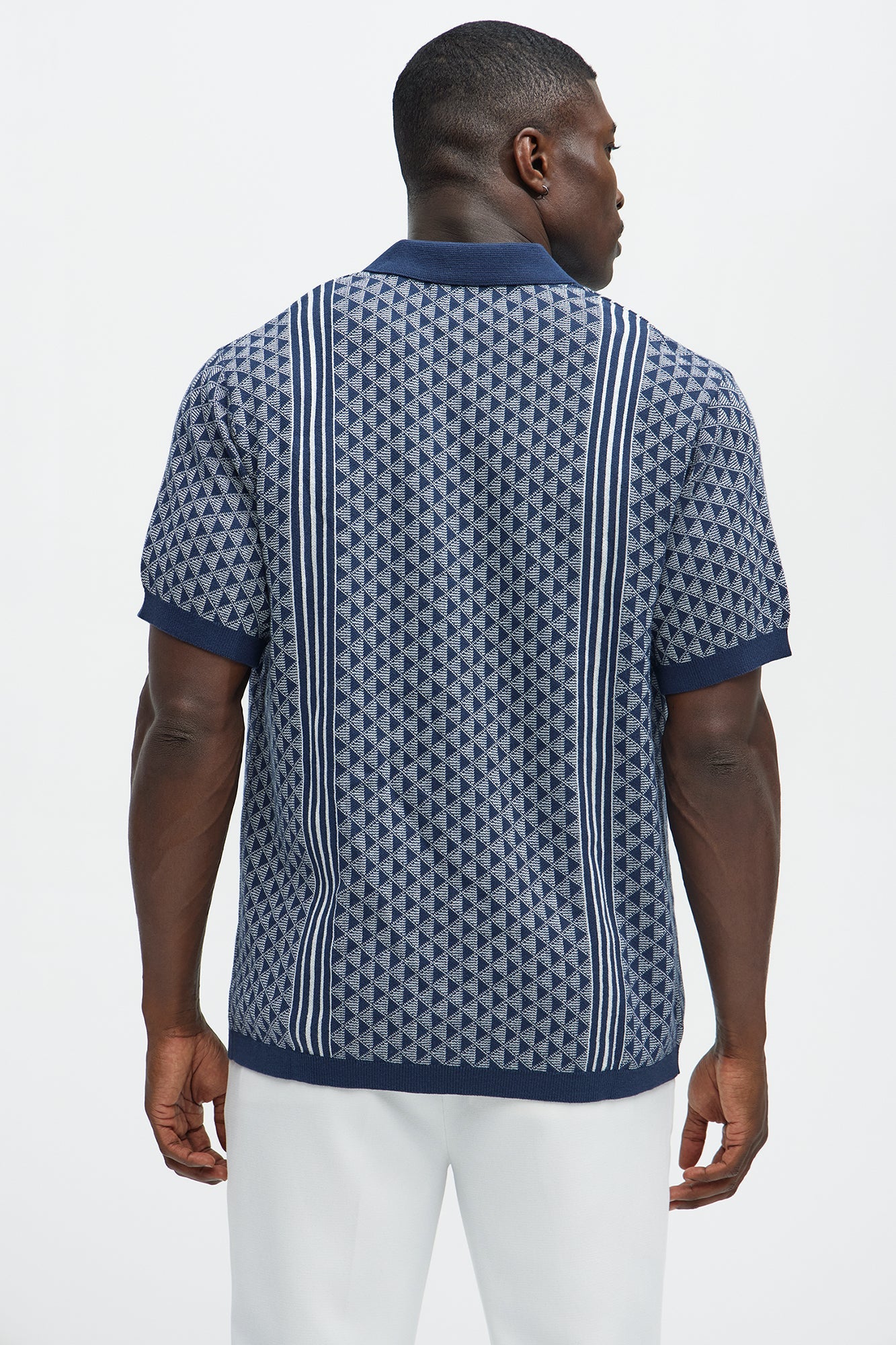 Avery Quarter Zip Knit Polo - Navy/combo