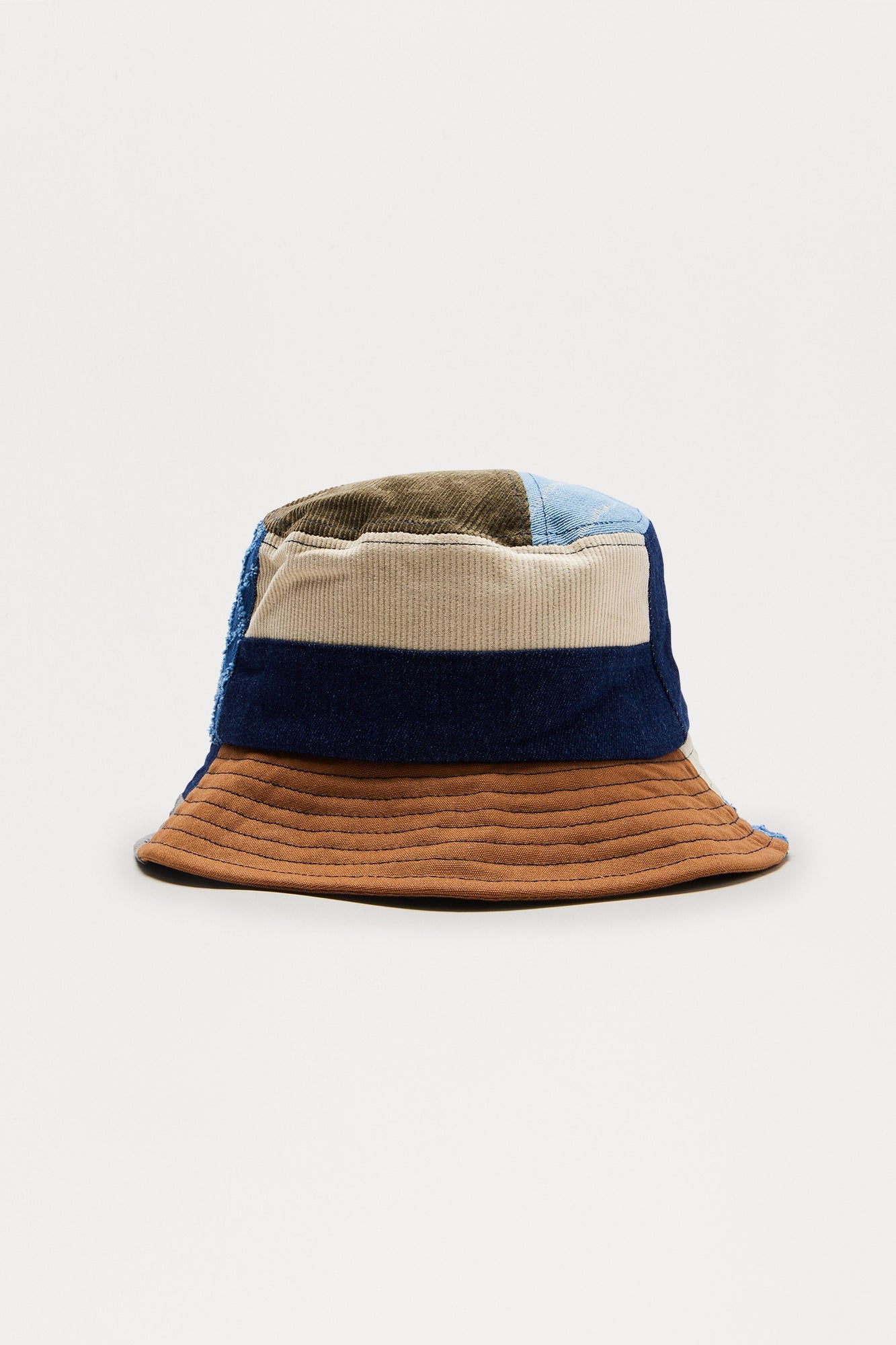 Mixed Media Patchwork Bucket Hat - Multi Color