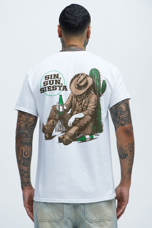 Sin Sun Siesta Short Sleeve Tee - White