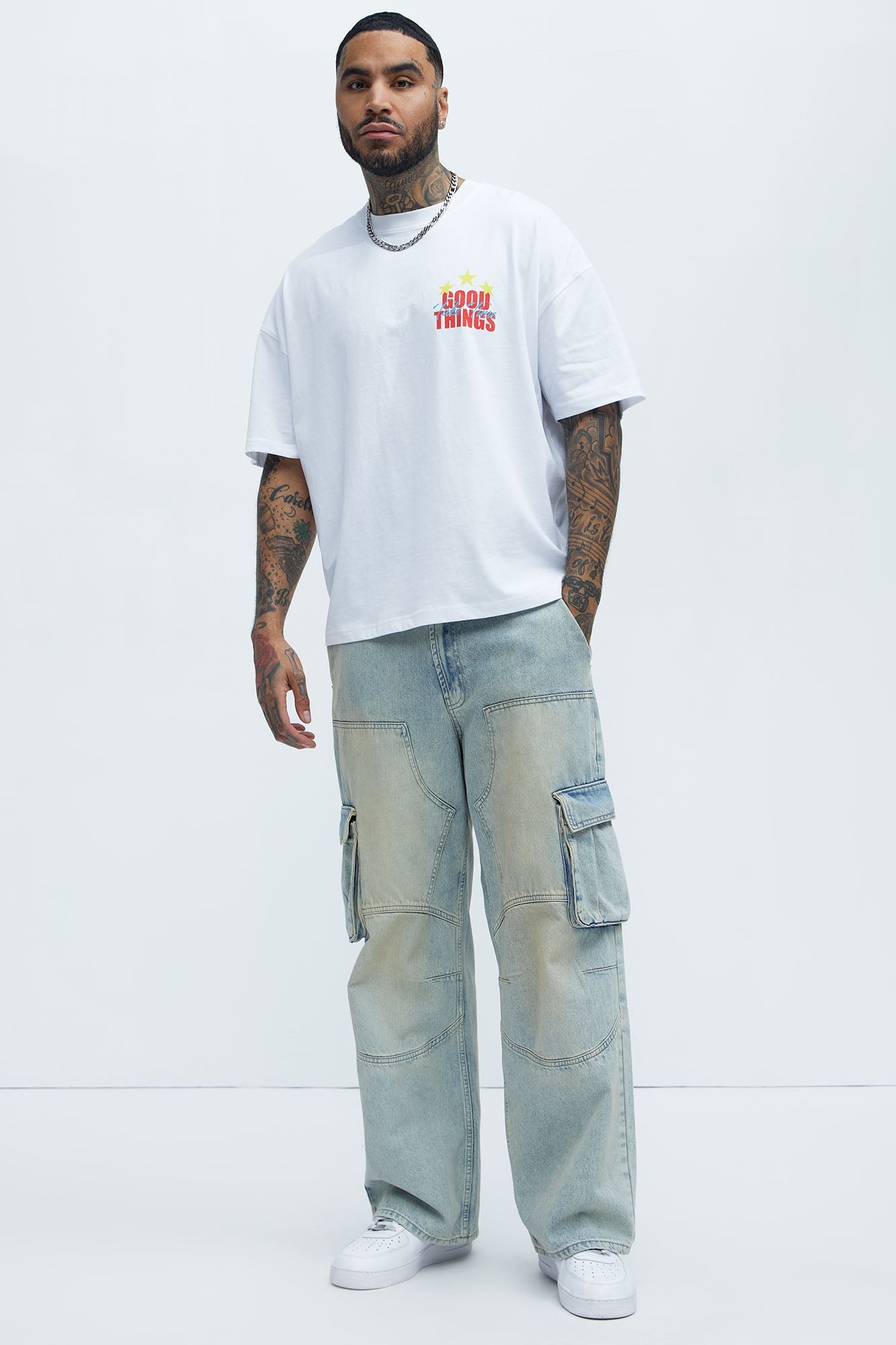 Good Things Come Oversized Short Sleeve Tee - White