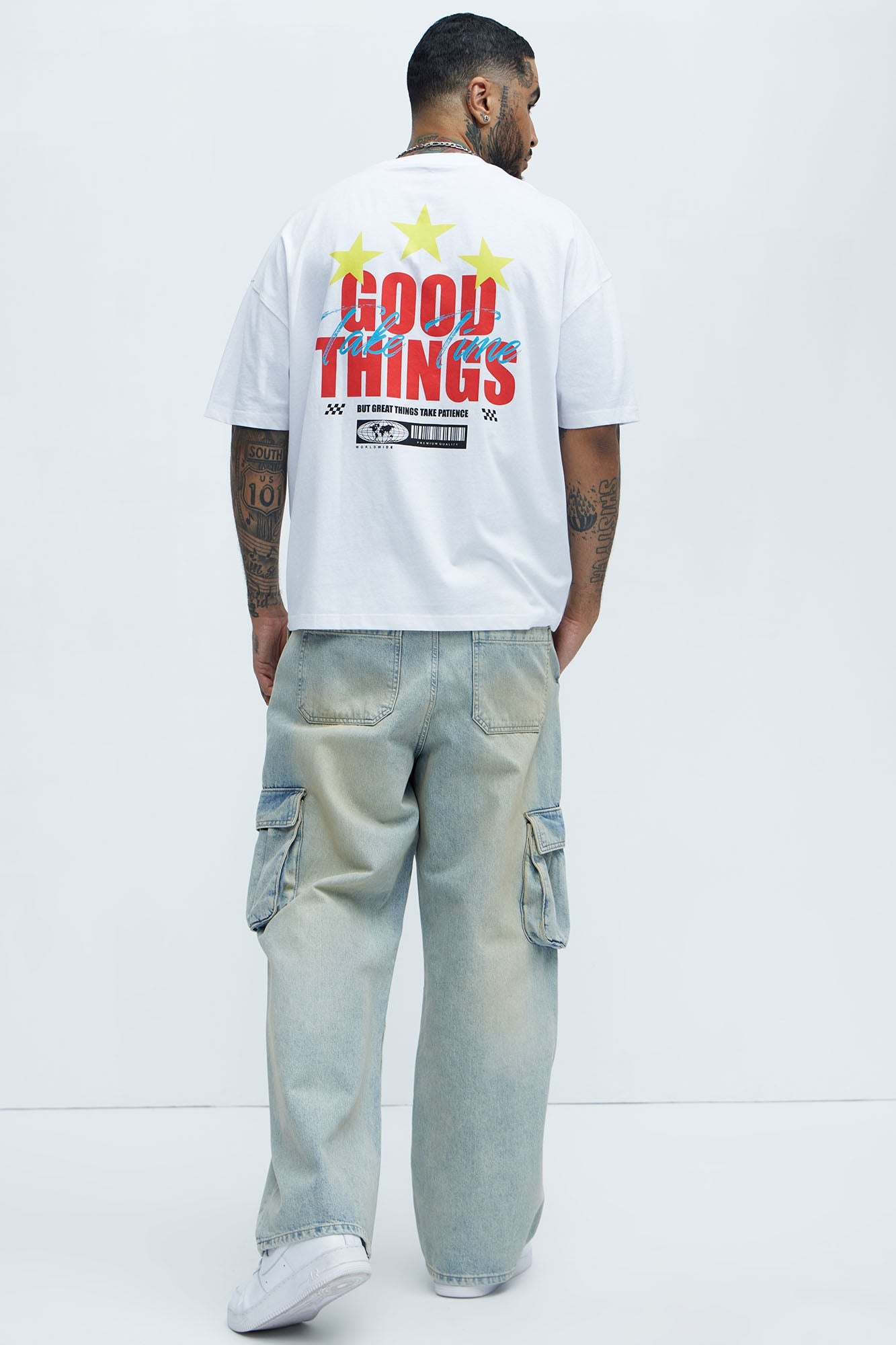 Good Things Come Oversized Short Sleeve Tee - White