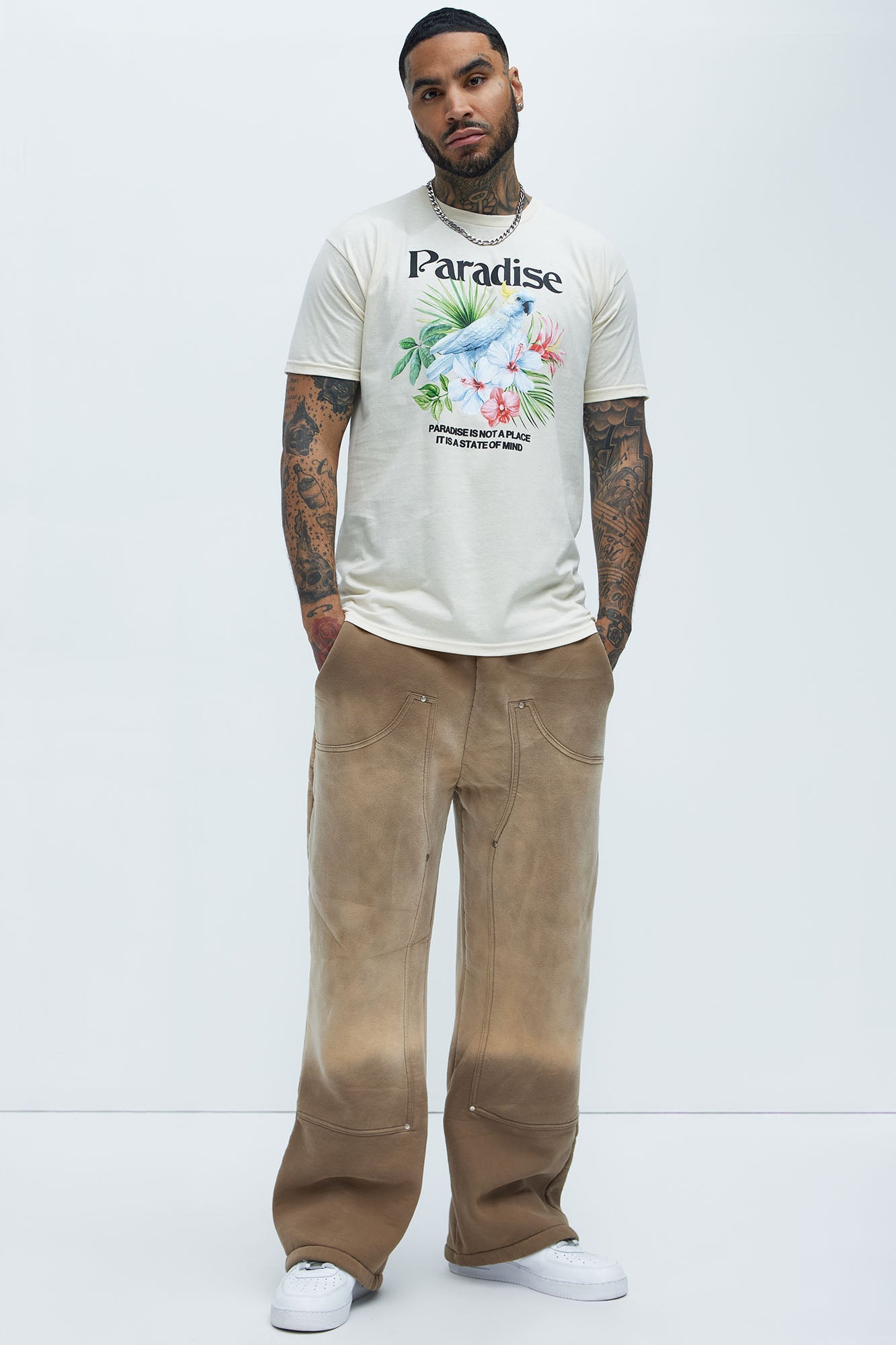 Paradise Bird Short Sleeve Tee - Cream