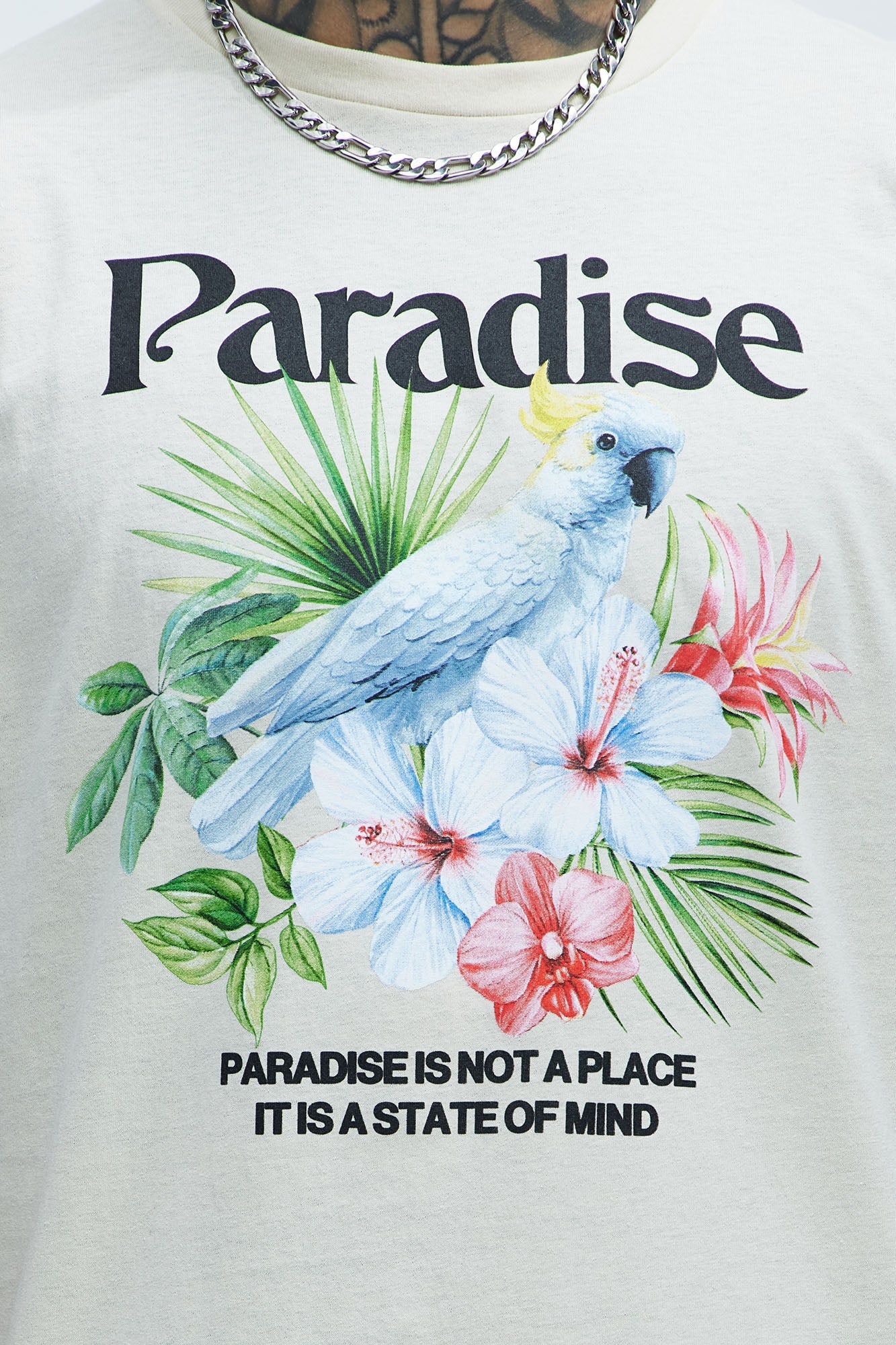 Paradise Bird Short Sleeve Tee - Cream