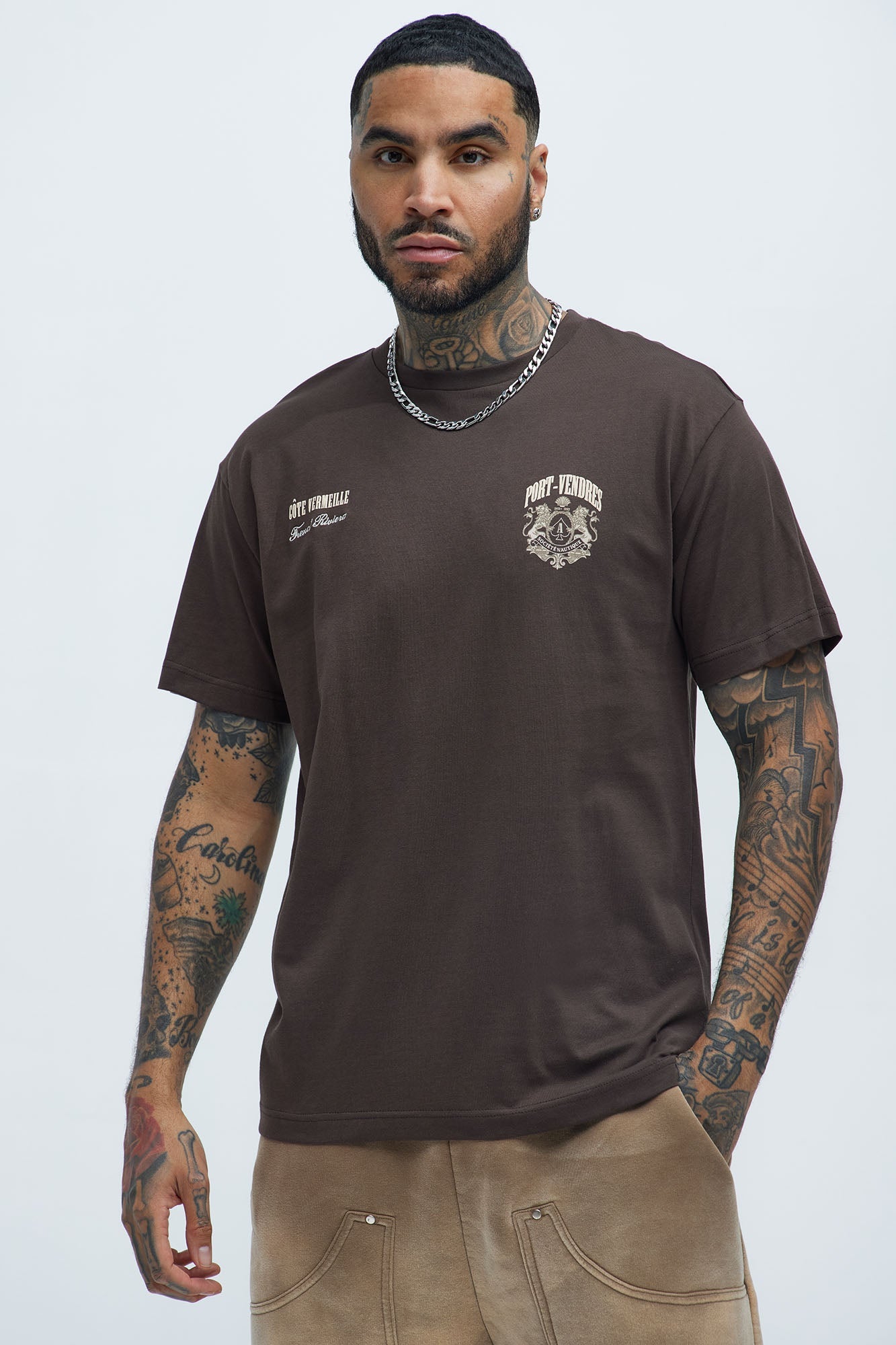 Port Vendres Oversized Short Sleeve Tee - Brown