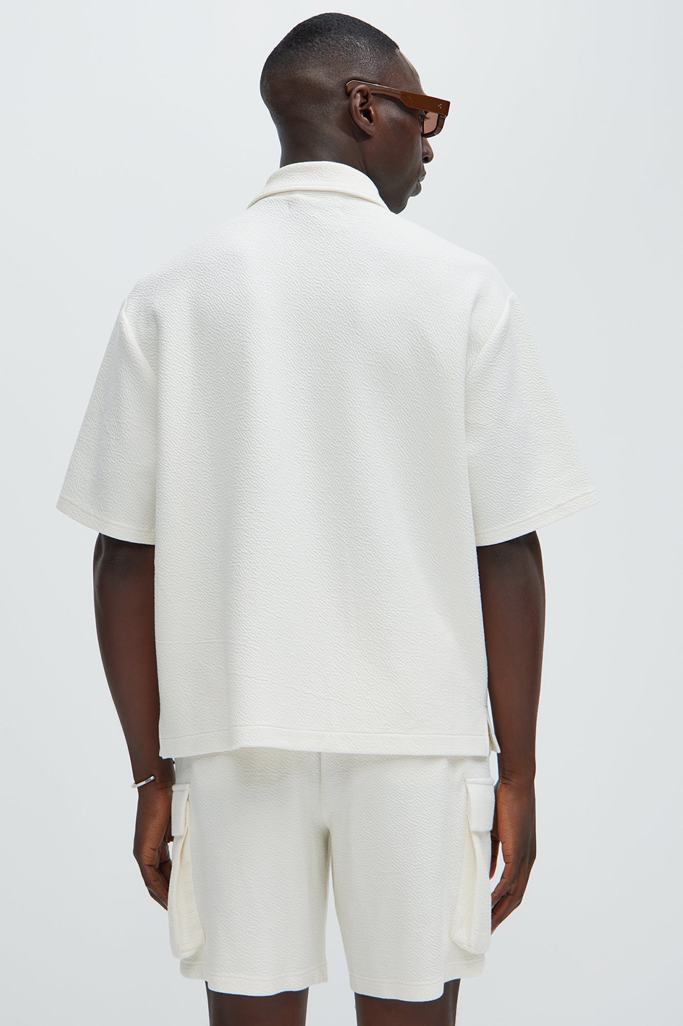 Lewis Zip Up Shirt - Cream