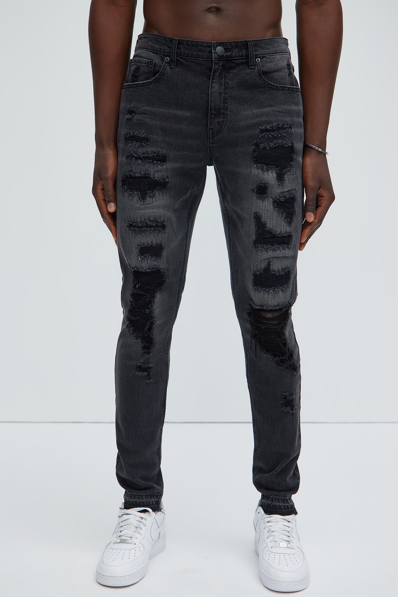 Keeping It Real Stacked Skinny Jeans - Black Wash