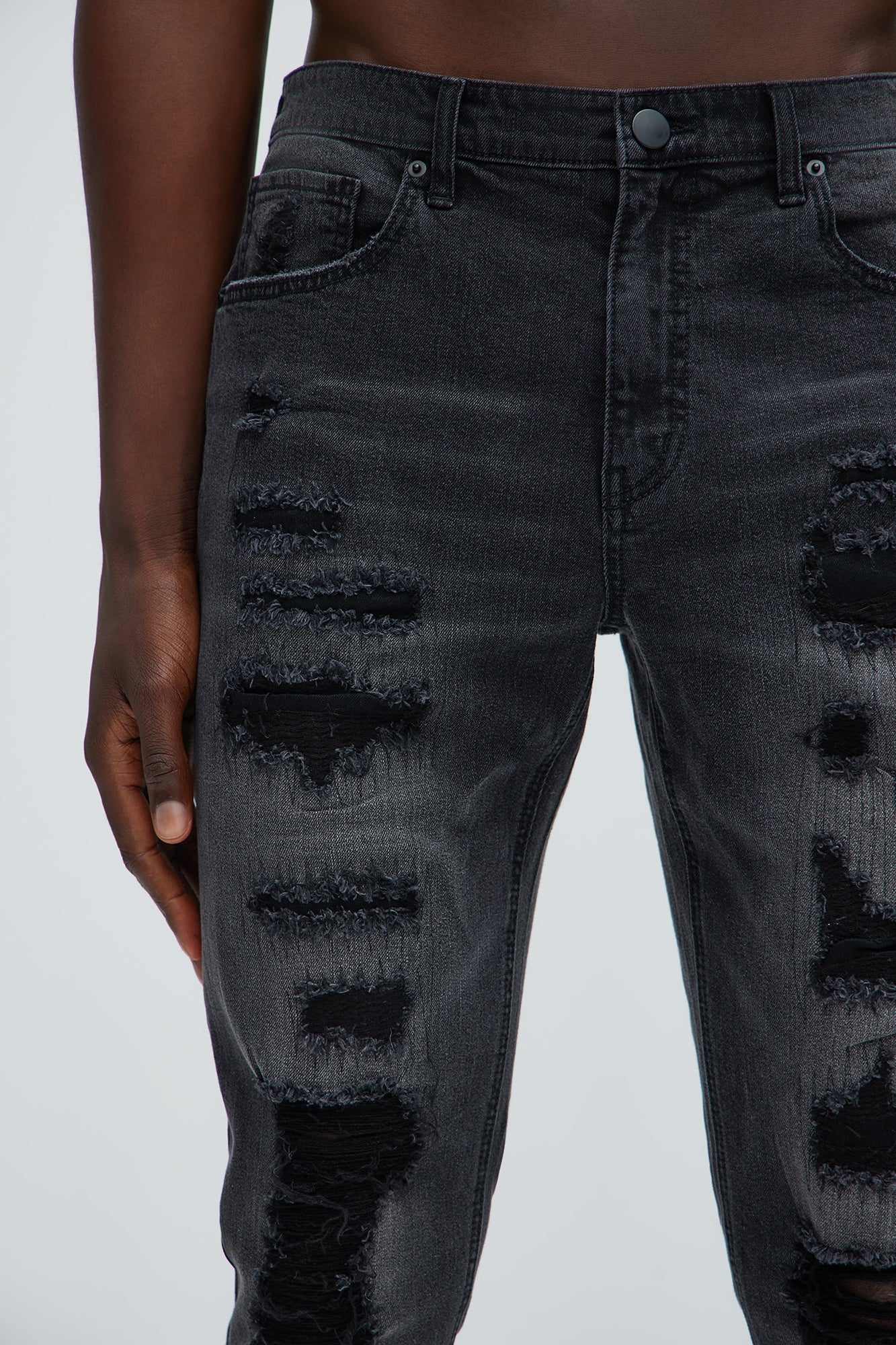 Keeping It Real Stacked Skinny Jeans - Black Wash