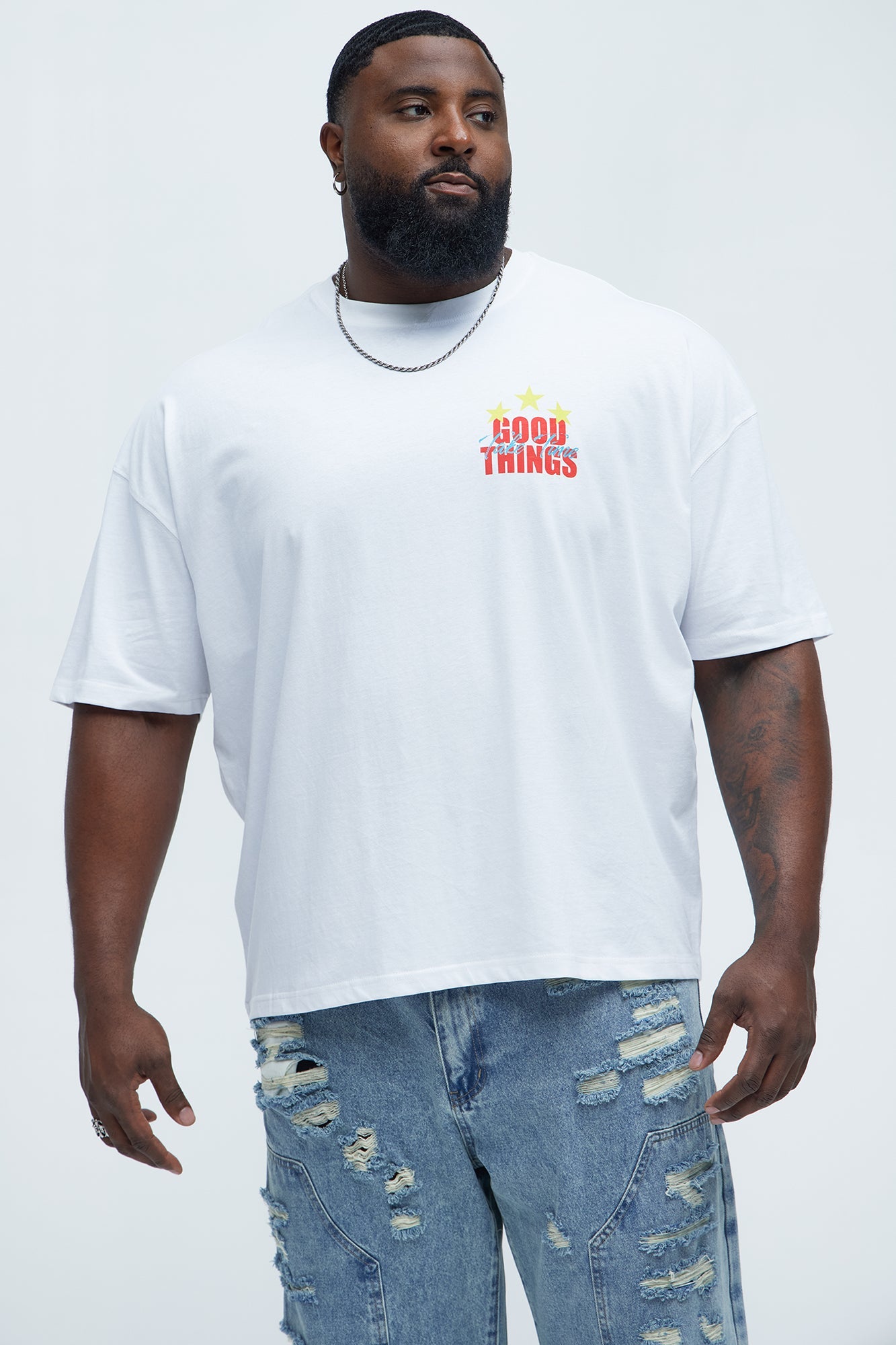 Good Things Come Oversized Short Sleeve Tee - White