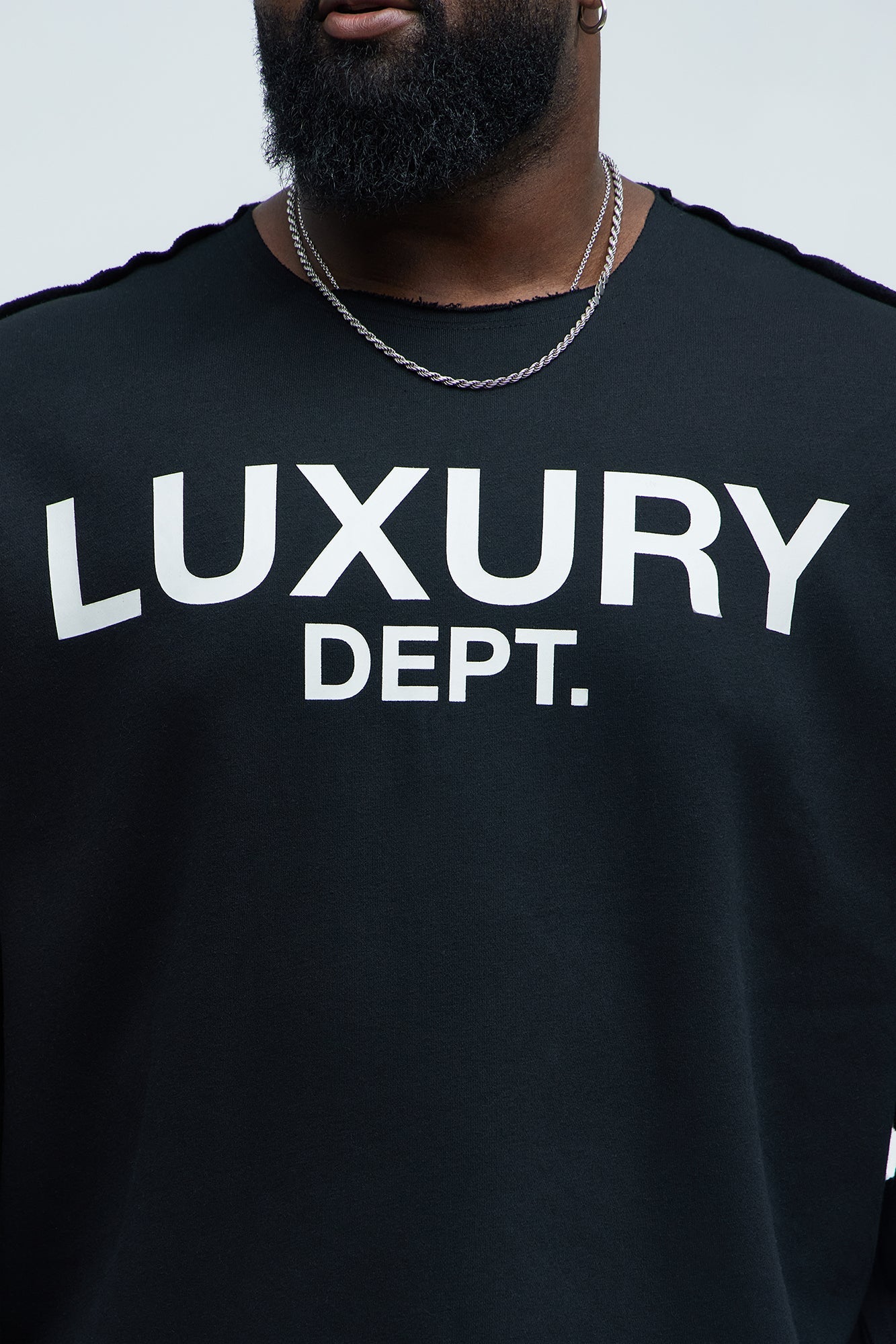 Tyson Luxury Dept Frayed Oversized Sweatshirt - Black