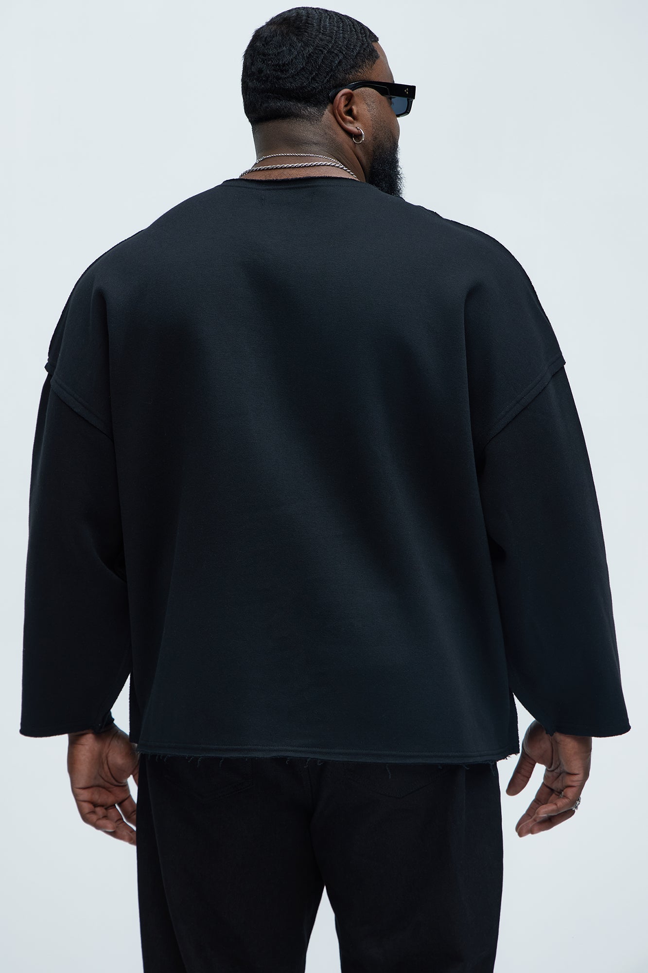 Tyson Luxury Dept Frayed Oversized Sweatshirt - Black