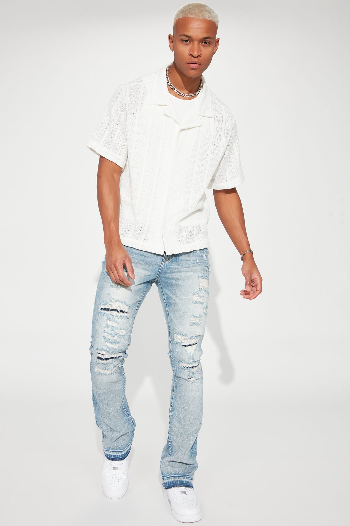 Undercover Slim Stacked Flare Jeans - Medium Blue Wash